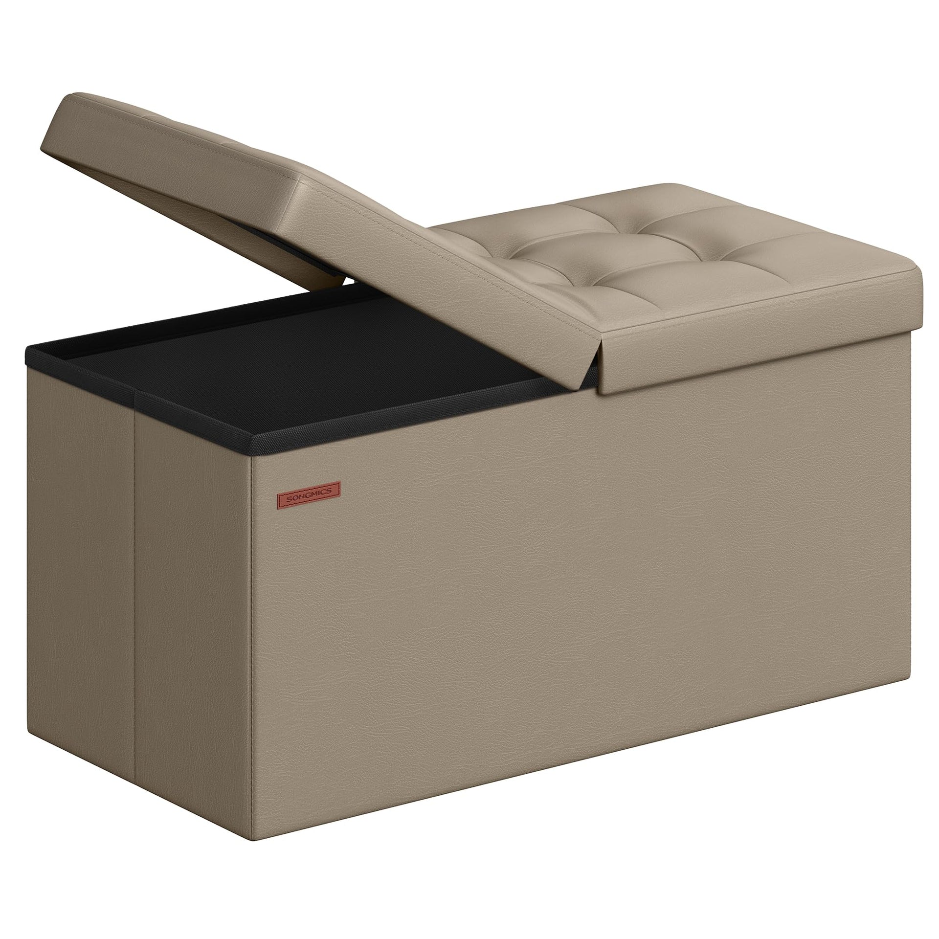 30 Inches Folding Storage Ottoman Bench with Flipping Lid