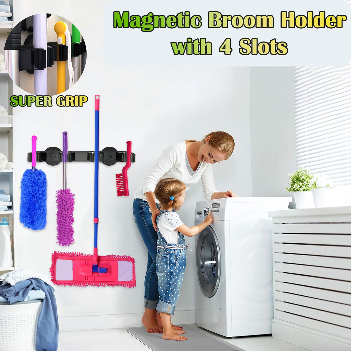 Strong Magnetic Mop Broom Holder