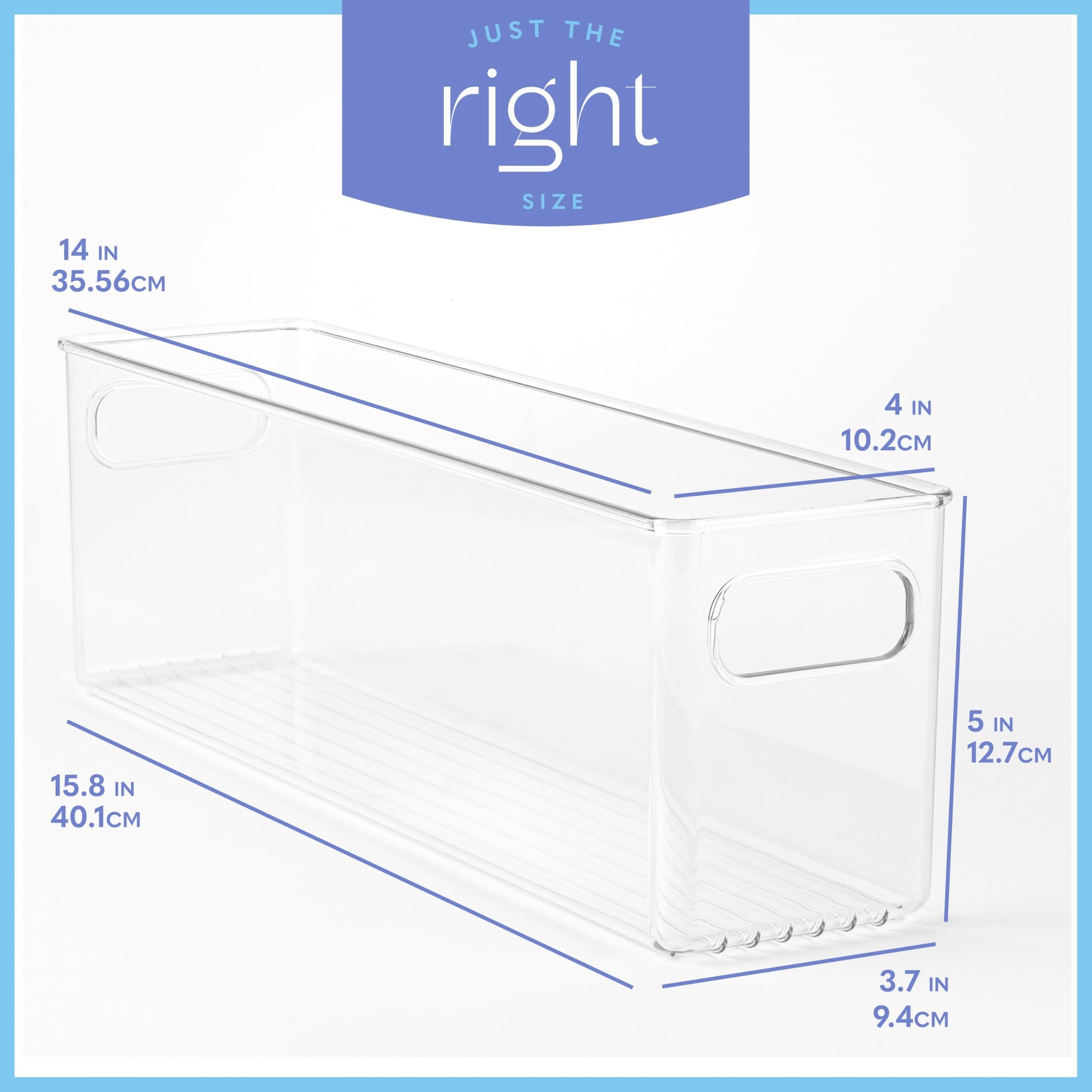 Plastic Food Storage 6 Pack Clear Container Bin with Handles for Organizing Kitchen (6 Count)