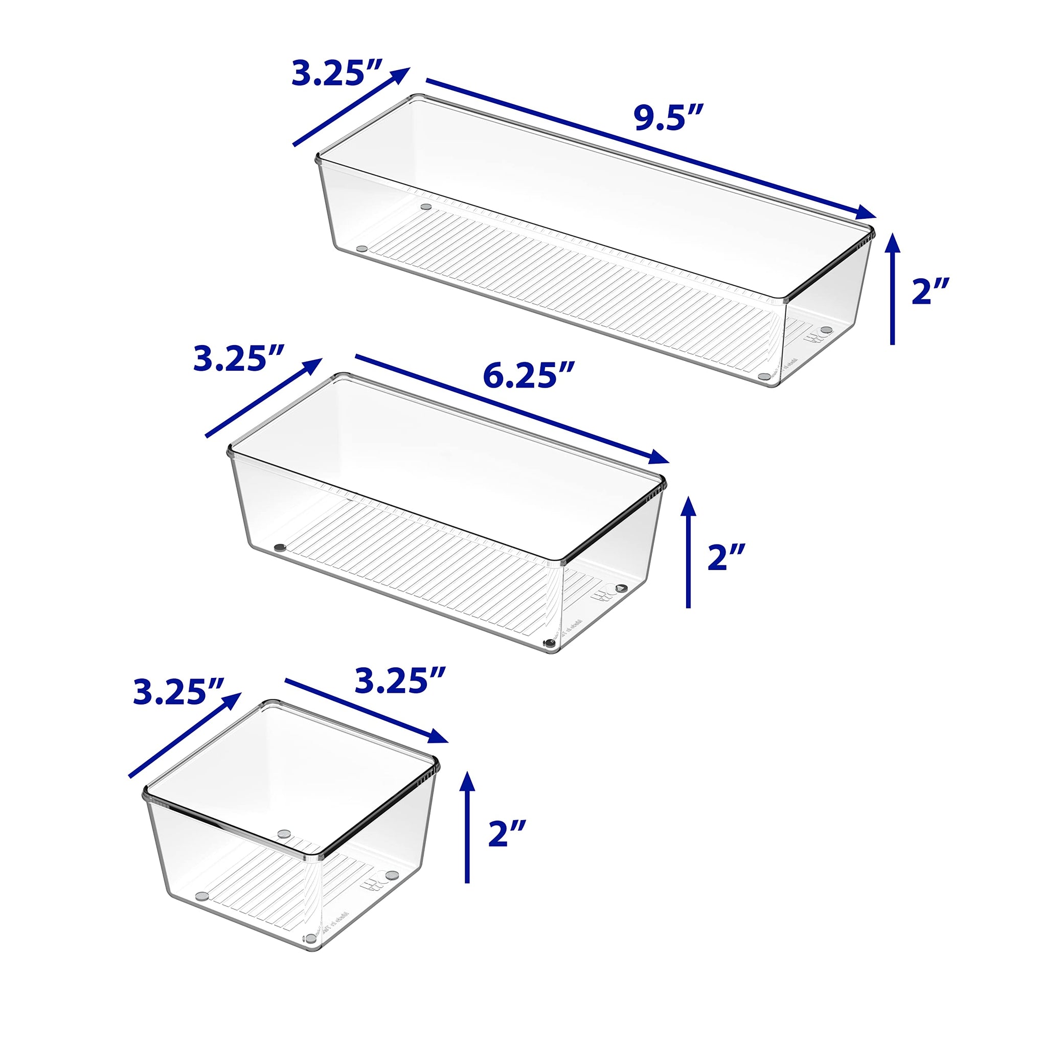 Clear Desk Drawer Organizer