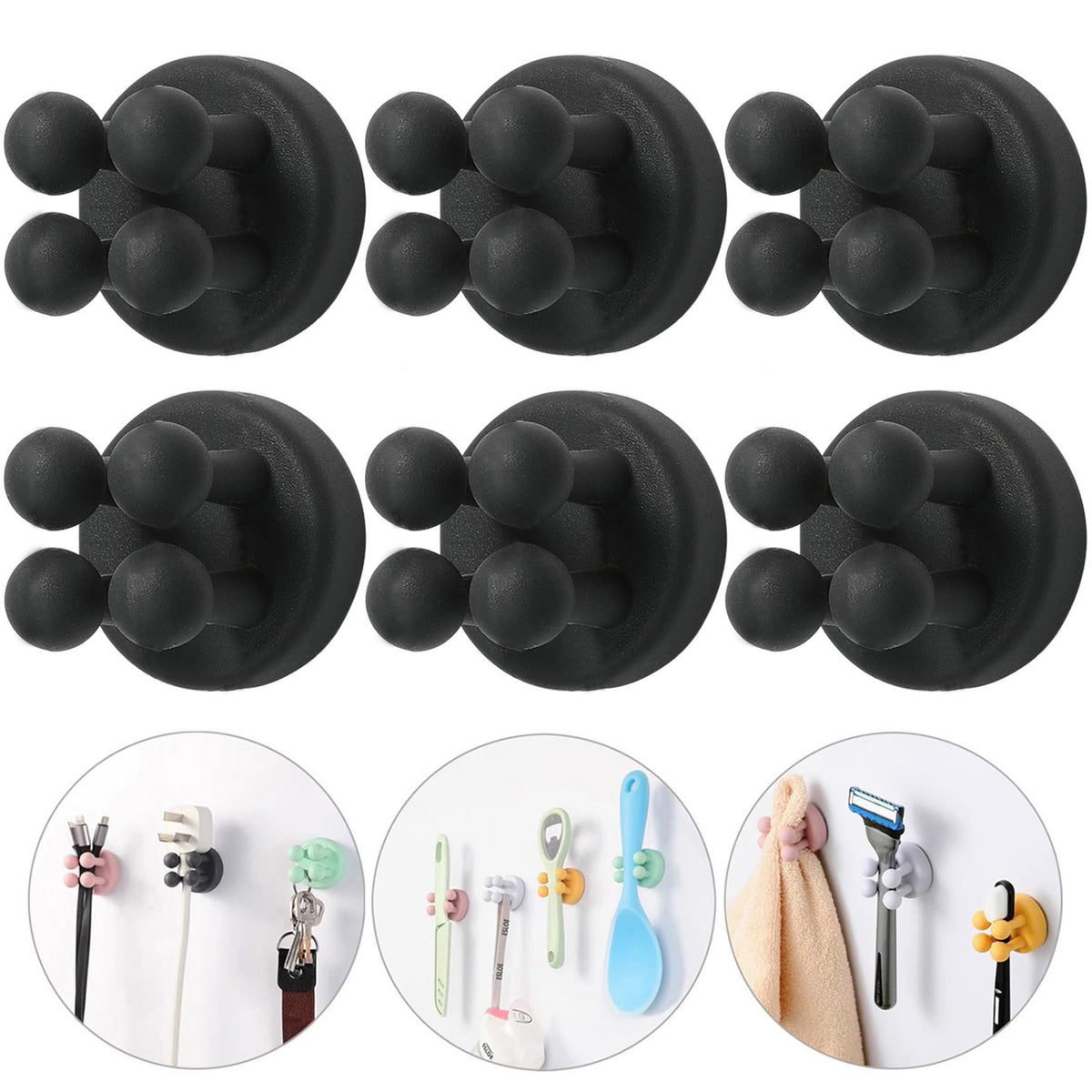 Razor Holder for Shower Hooks (6 Count)