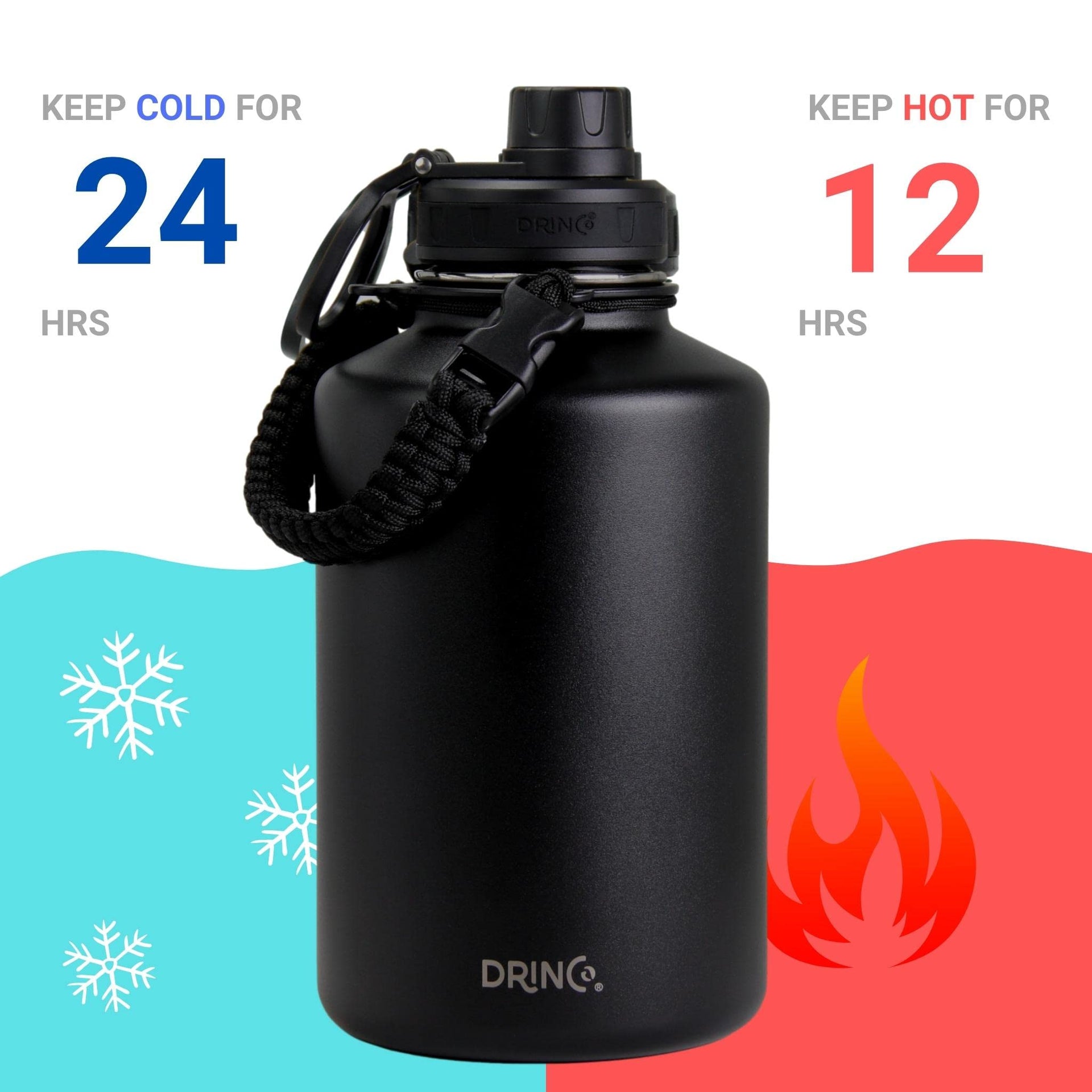 Stainless Steel Water Bottle Spout Lid Vacuum Insulated Double Wall Water Bottles Wide Mouth
