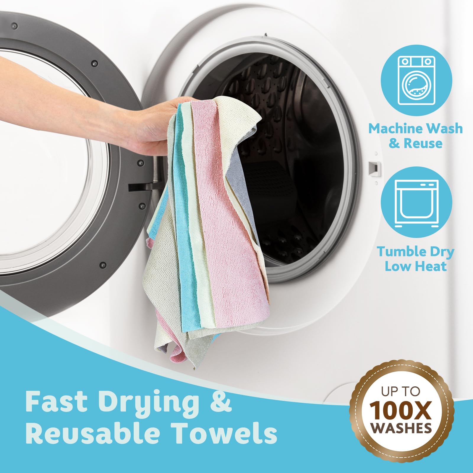 Matthew Microfiber Cleaning Cloth Roll 72Pack (72 Count)