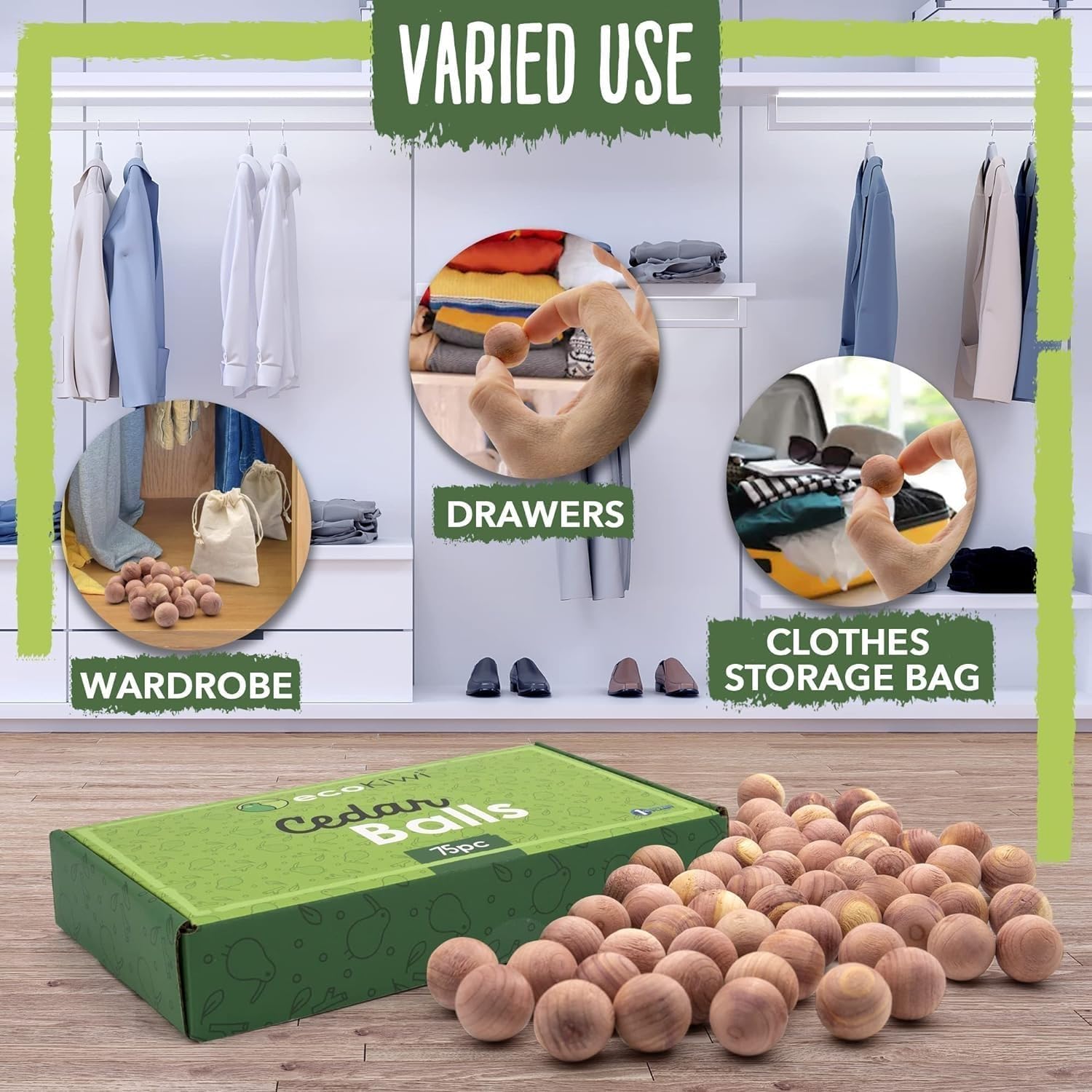 Cedar Balls for Clothes Storage (75 Count)