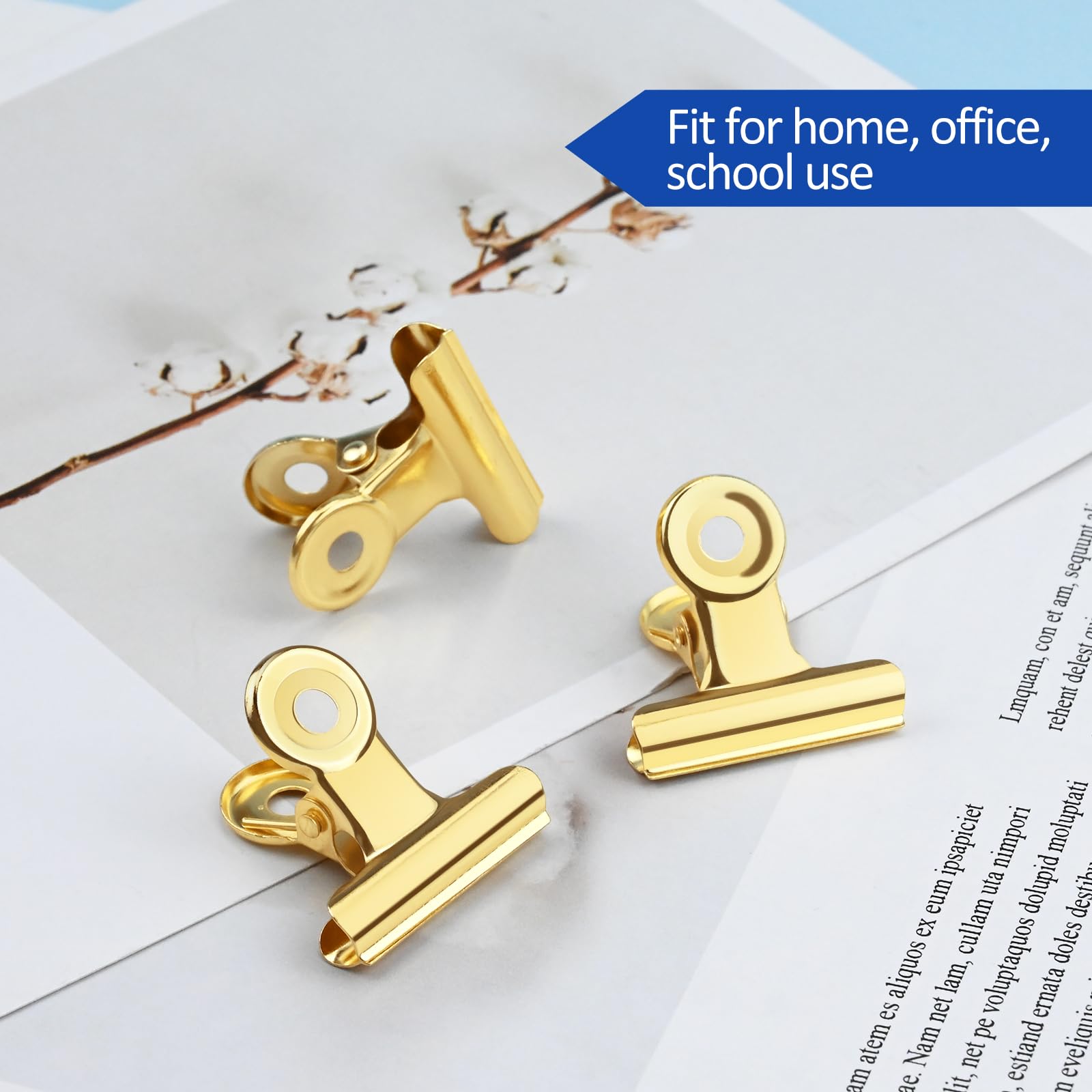 30 Pack Small Bull Clips 0.87 Inch Mini Metal Hinge Clips Binder Paper Hinge Clip for Office (30 Count)