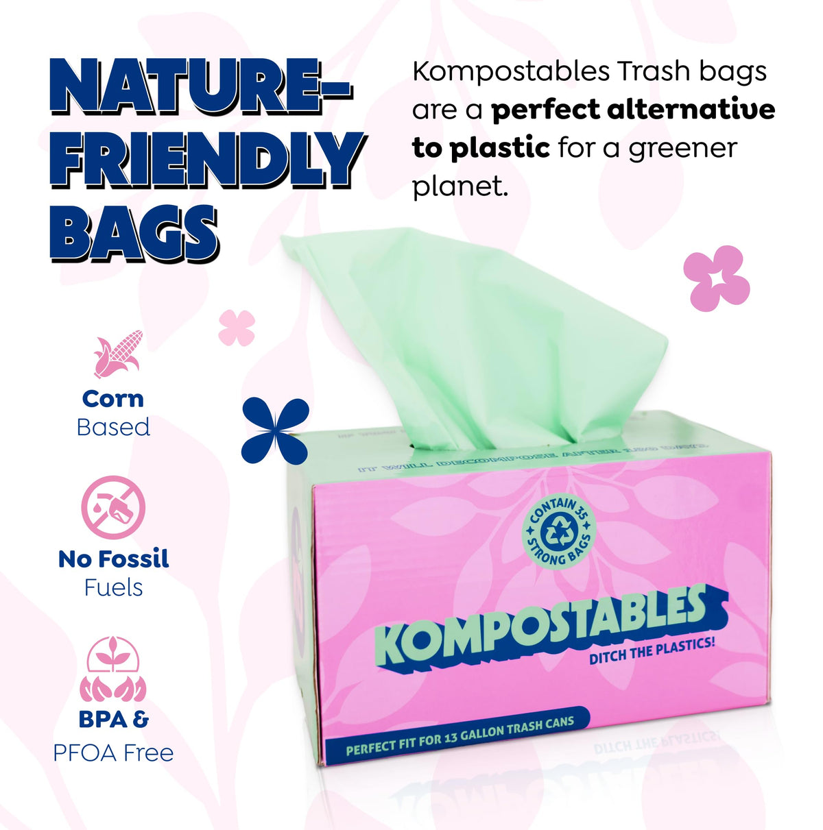 BPI 100% Home Compostable Kitchen Trash Bags (35 Count)