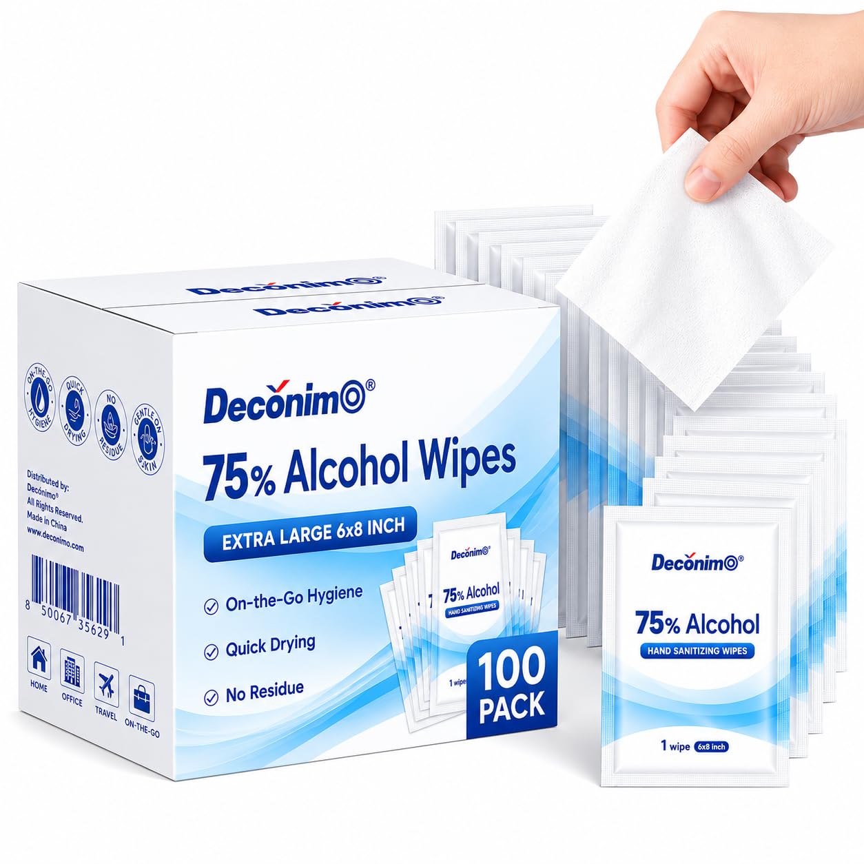 75% Ethyl Alcohol Extra Large Wipes (100 Count)