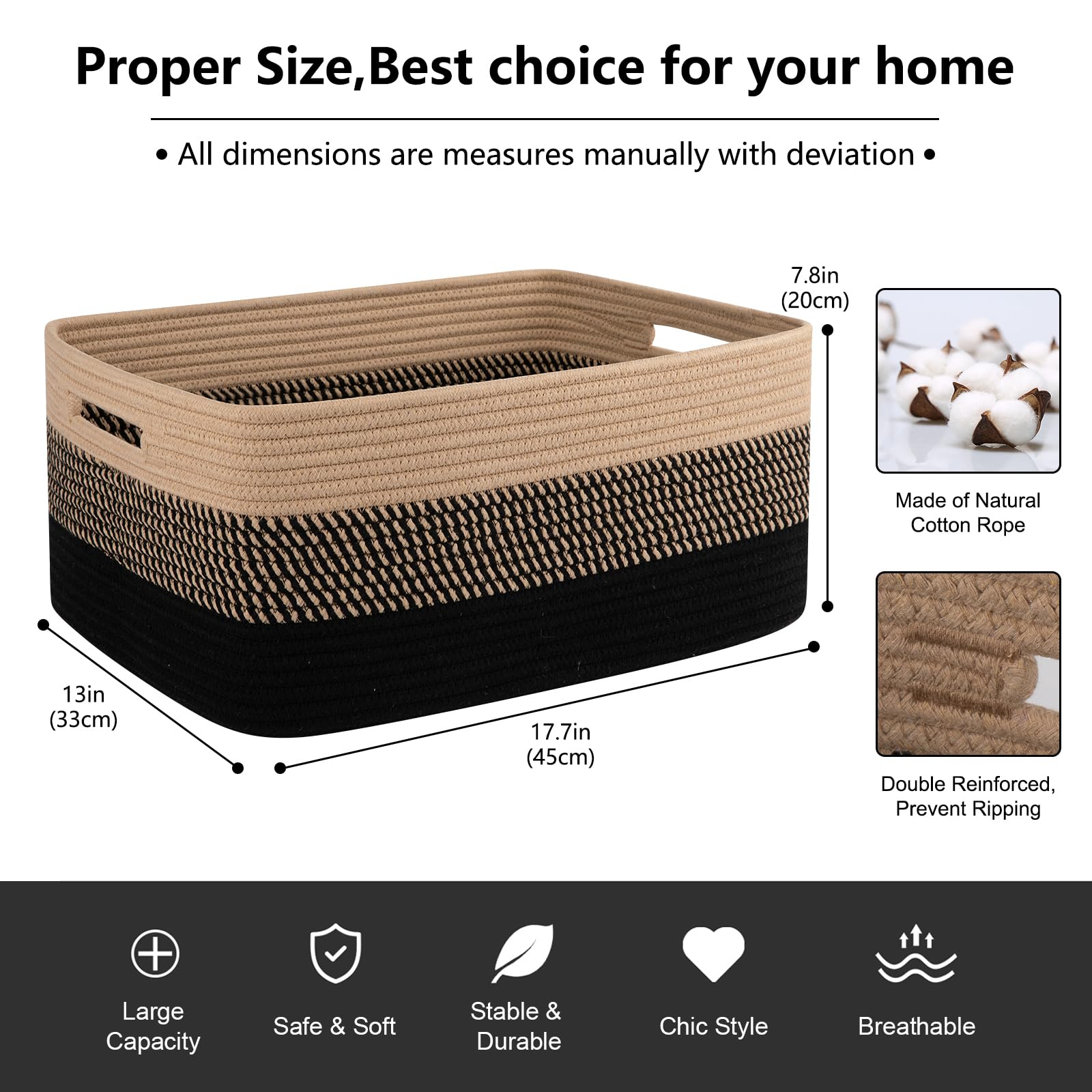 Large Storage Basket for Organizing (2 Count)