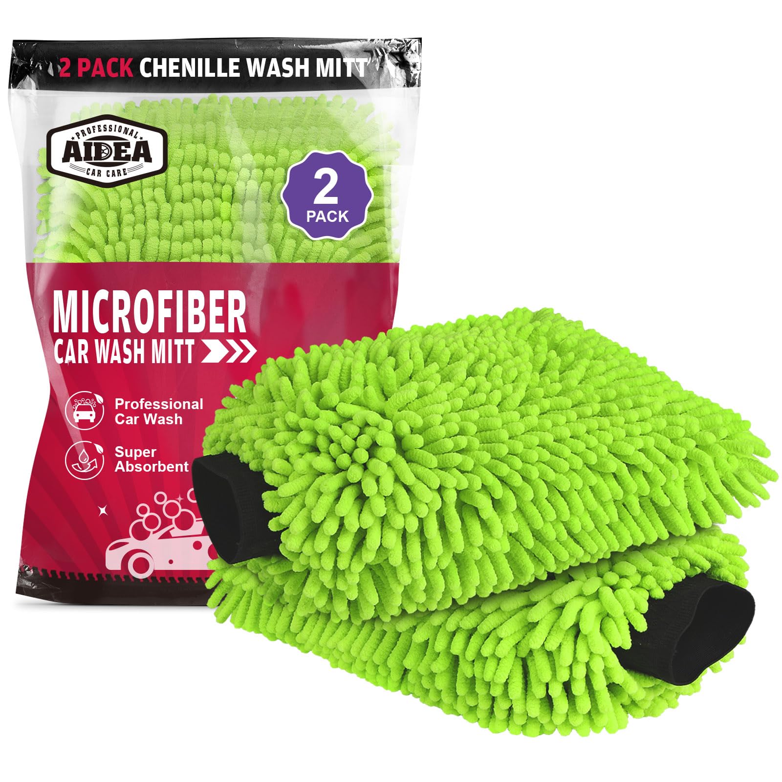 Car Wash Mitt Microfiber (2 Count)