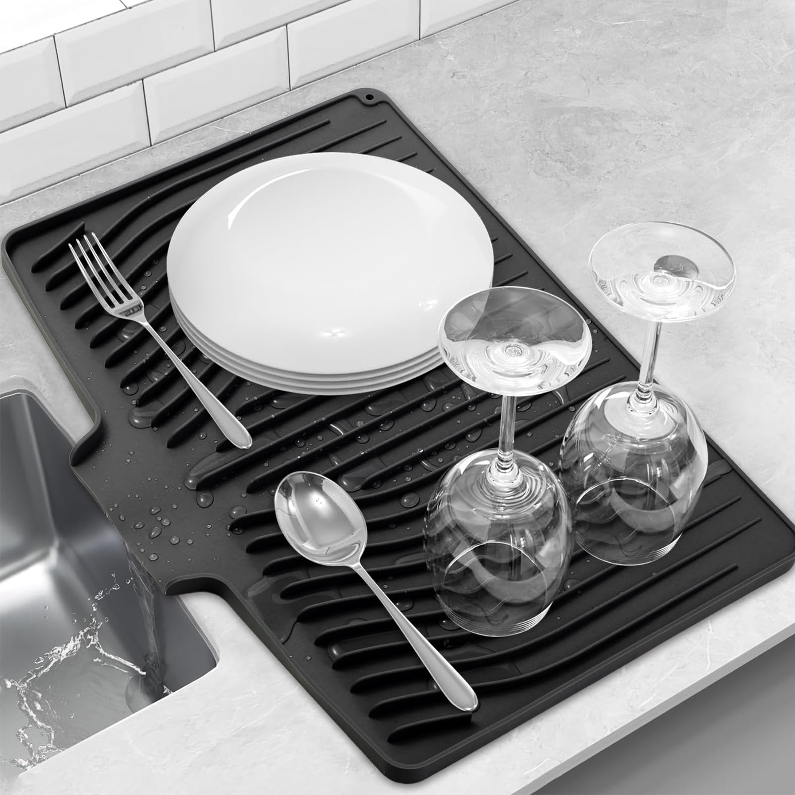 Silicone Dish Drying Mat for Kitchen Counter