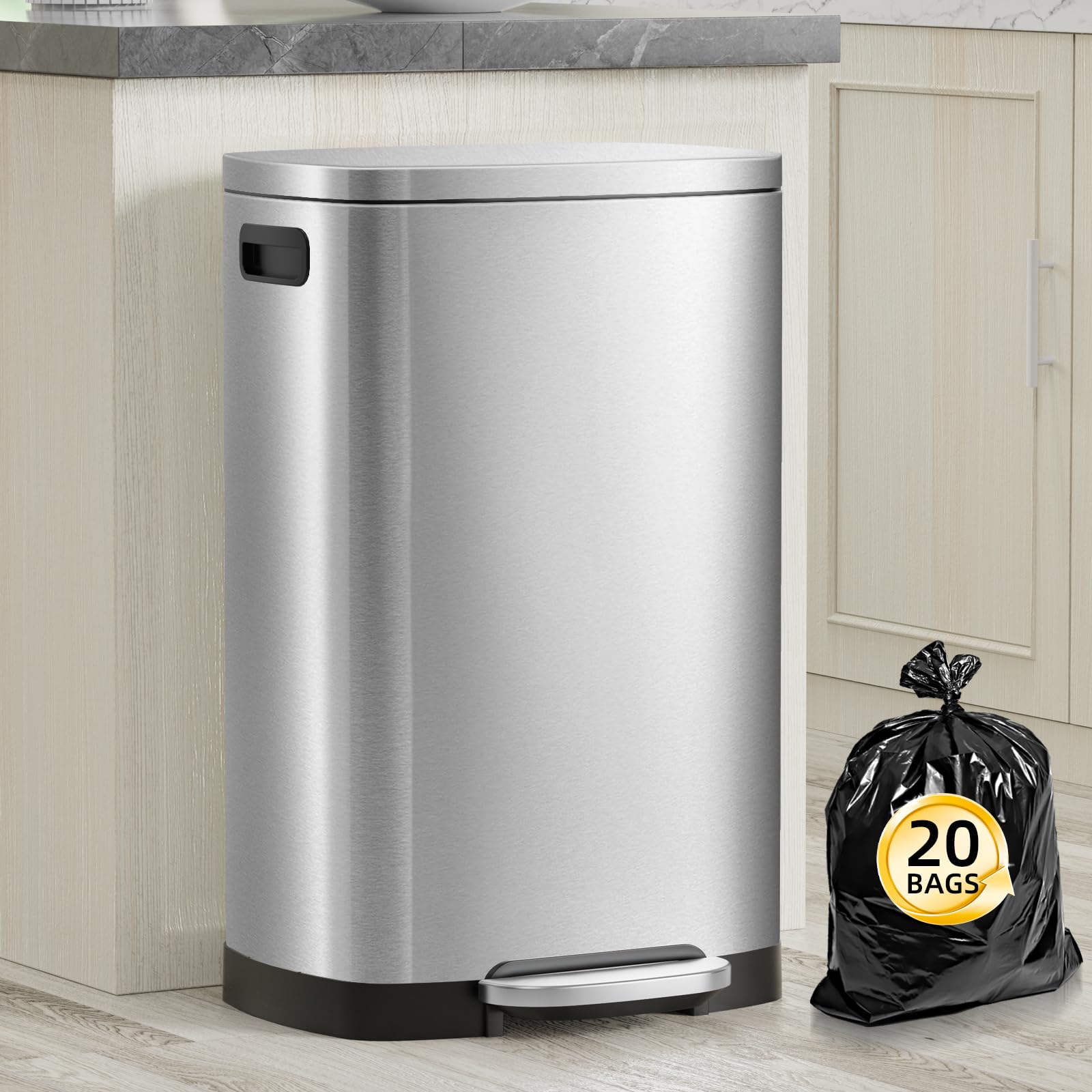 13 Gallon Trash Can with Lid