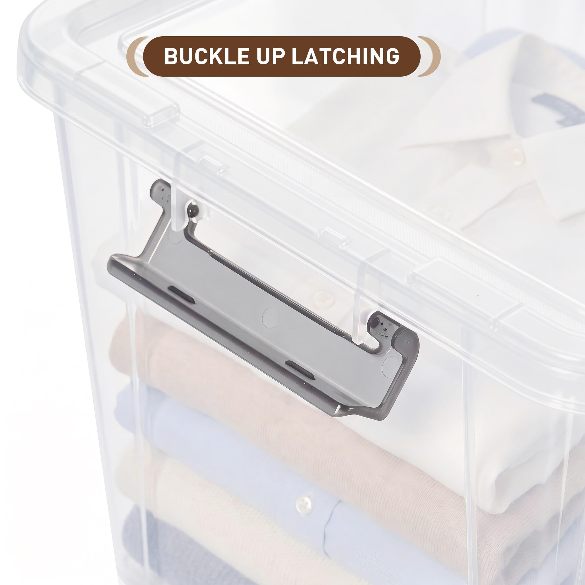 32 QT Plastic Storage Bins with Latching Lids Stackable Storage Containers for Organizing Large Clear Storage Box for Garage (2 Count)