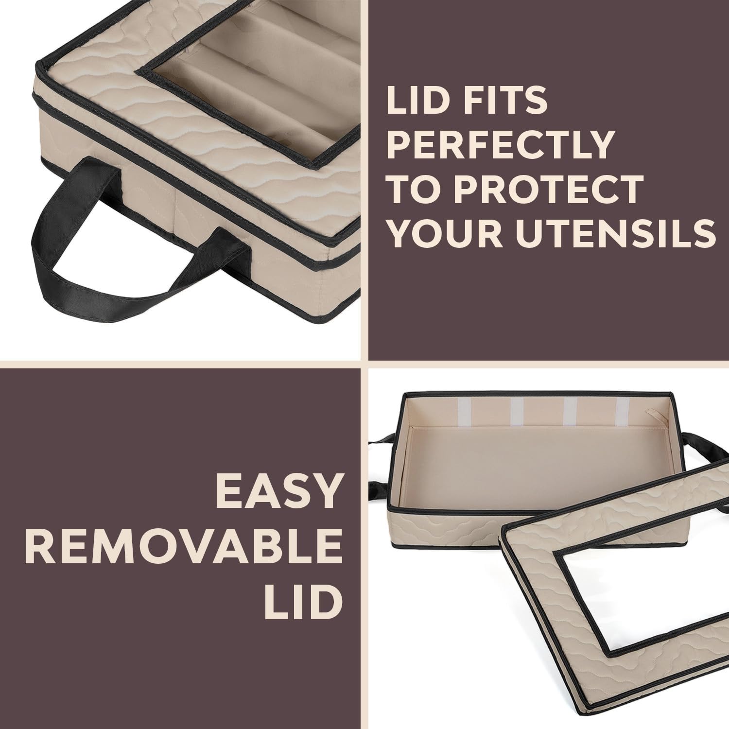 Flatware Storage Case 5 Compartments Silverware Container Box