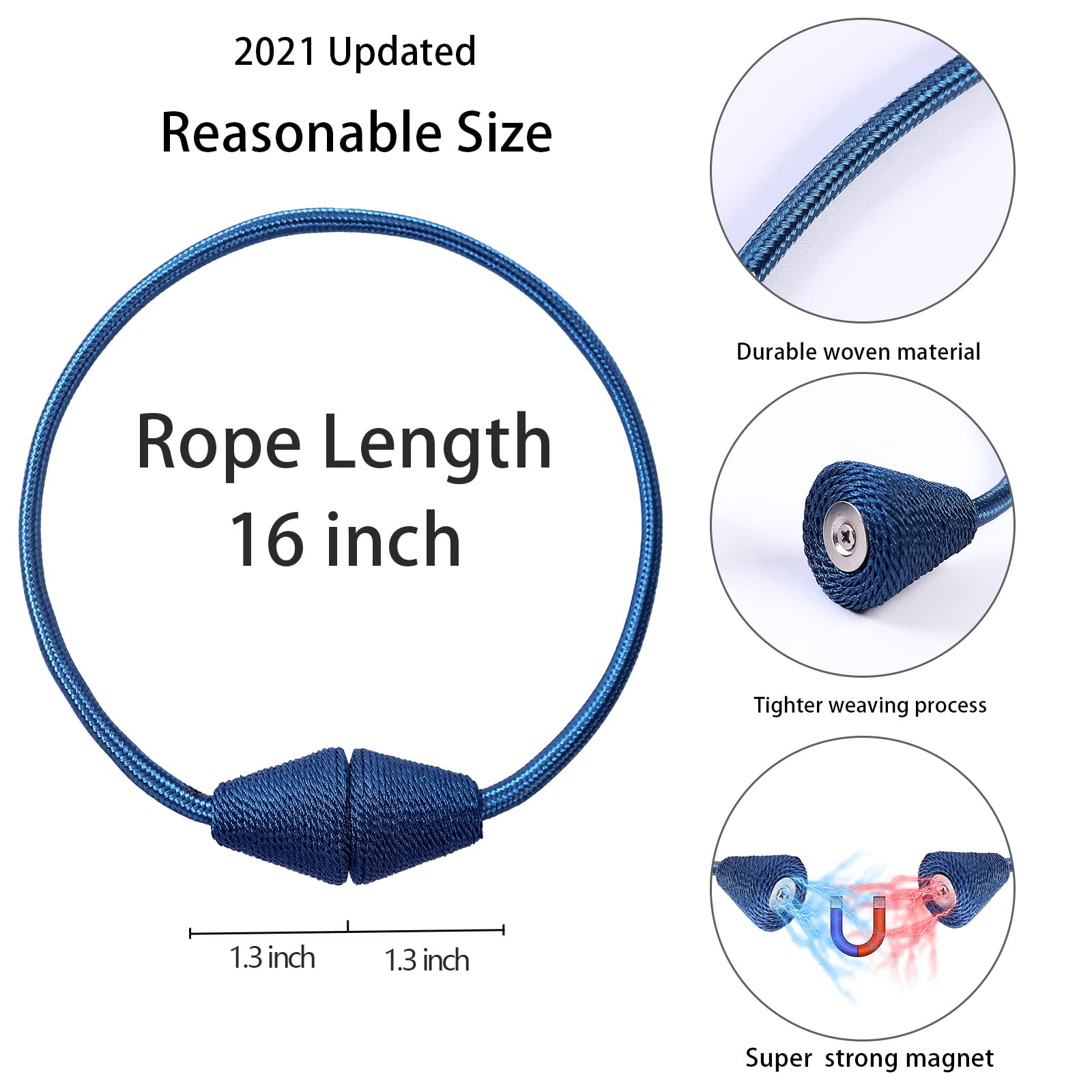 2 PCS Magnetic Curtain Tiebacks (2 Count)