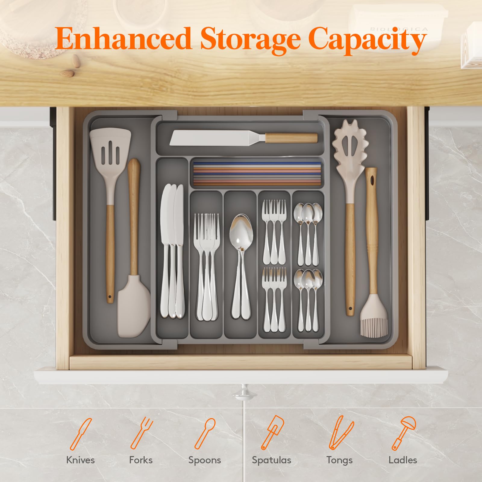 Utensil Organizer for Kitchen Drawer