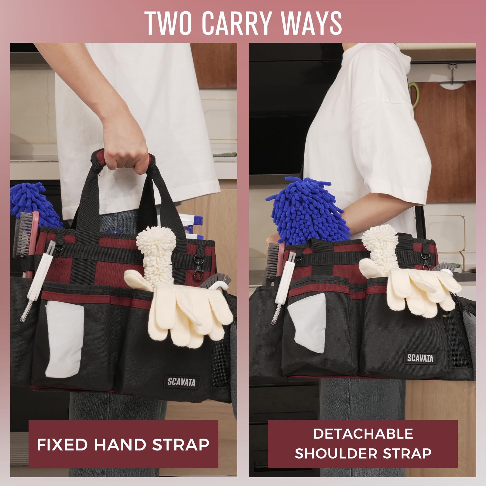 Compact Wearable Cleaning Caddy with Handle & Shoulder Straps