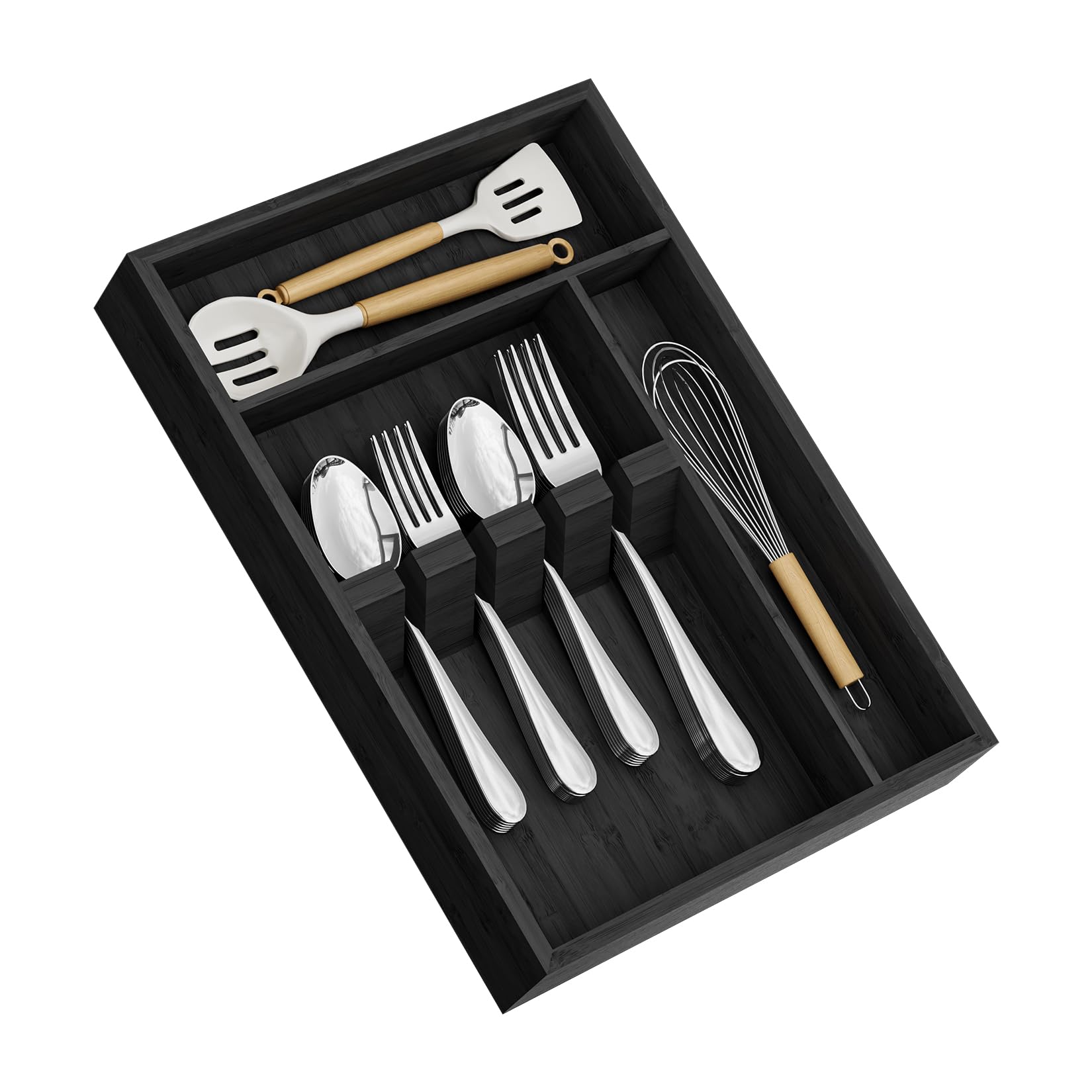 Bamboo Silverware Organizer