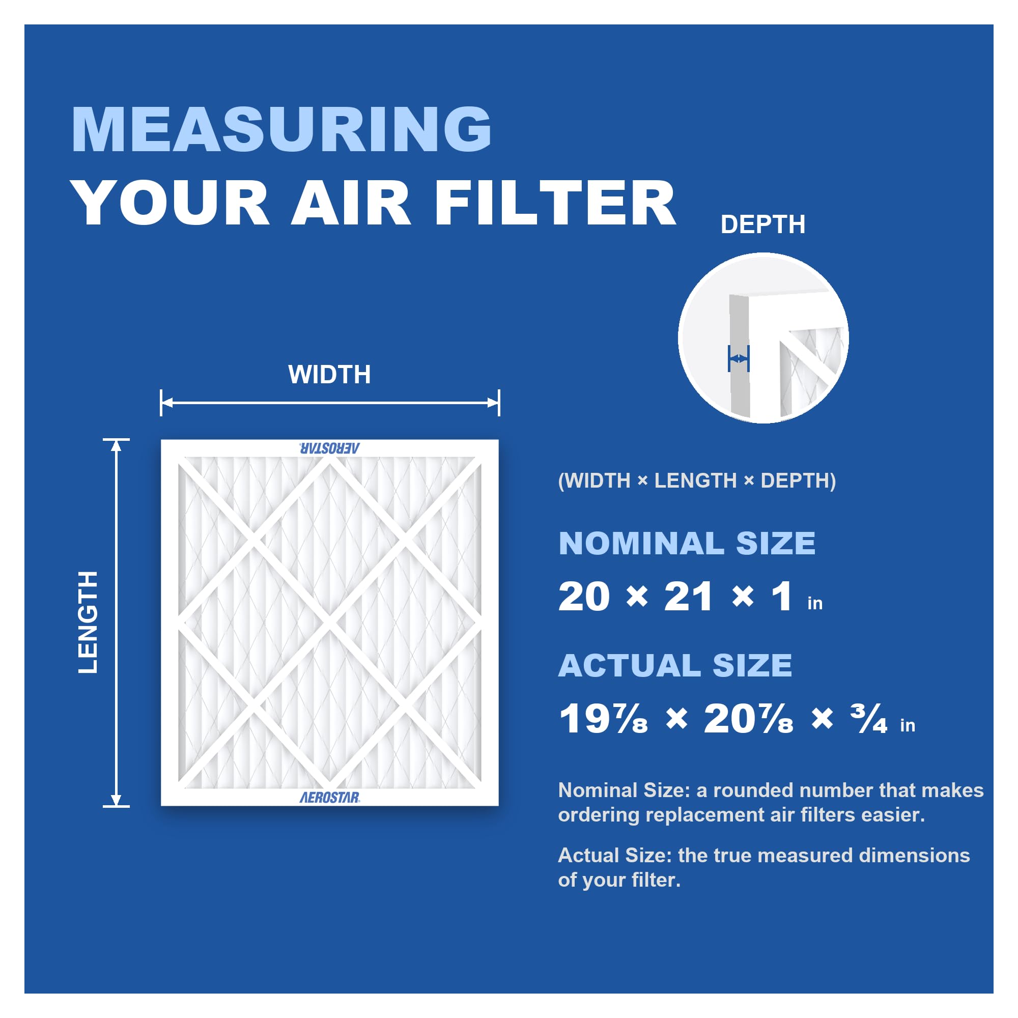 Air Filter 20x21x1 MERV 11 AC Filter (6 Count)