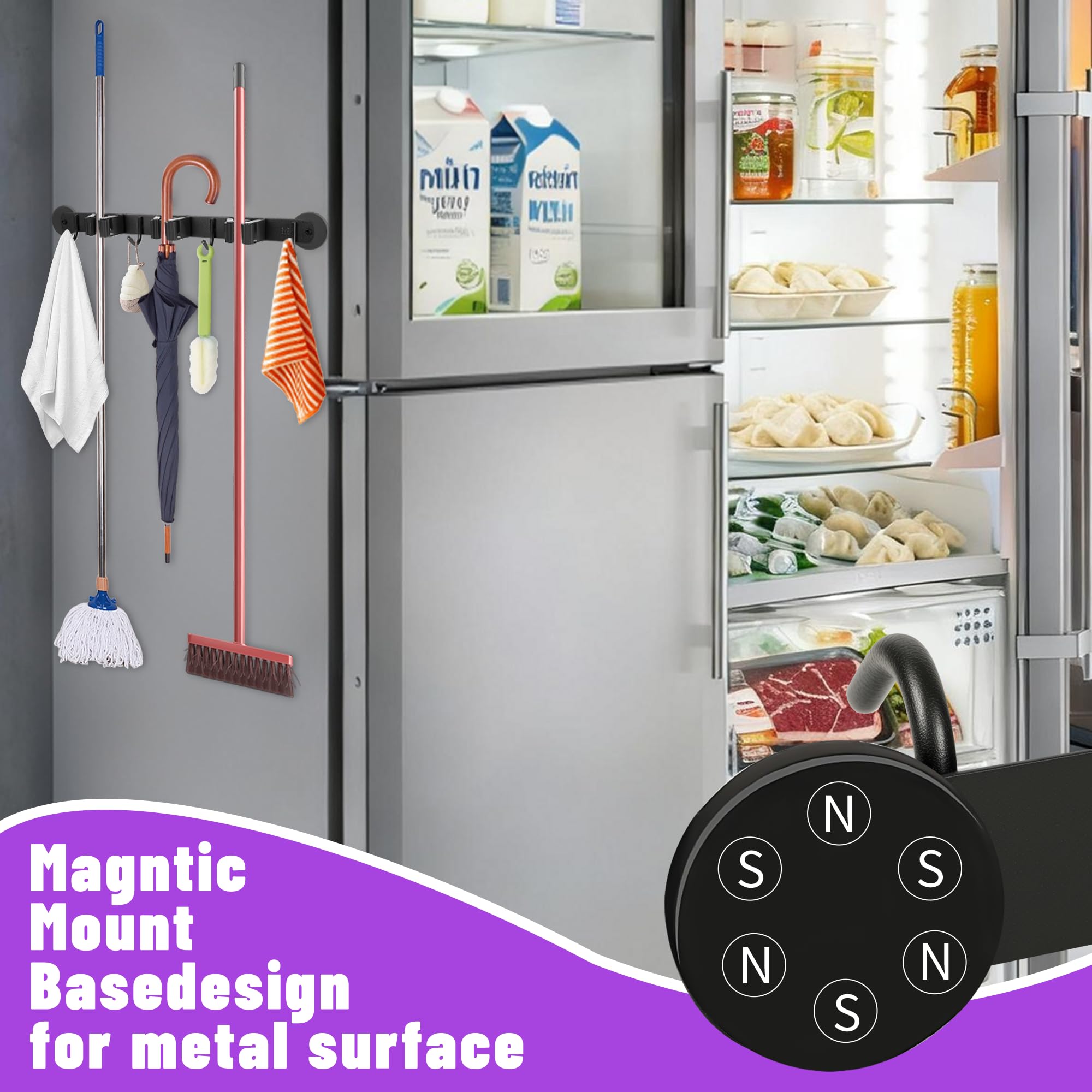 Magnetic Broom Holder Wall Mount