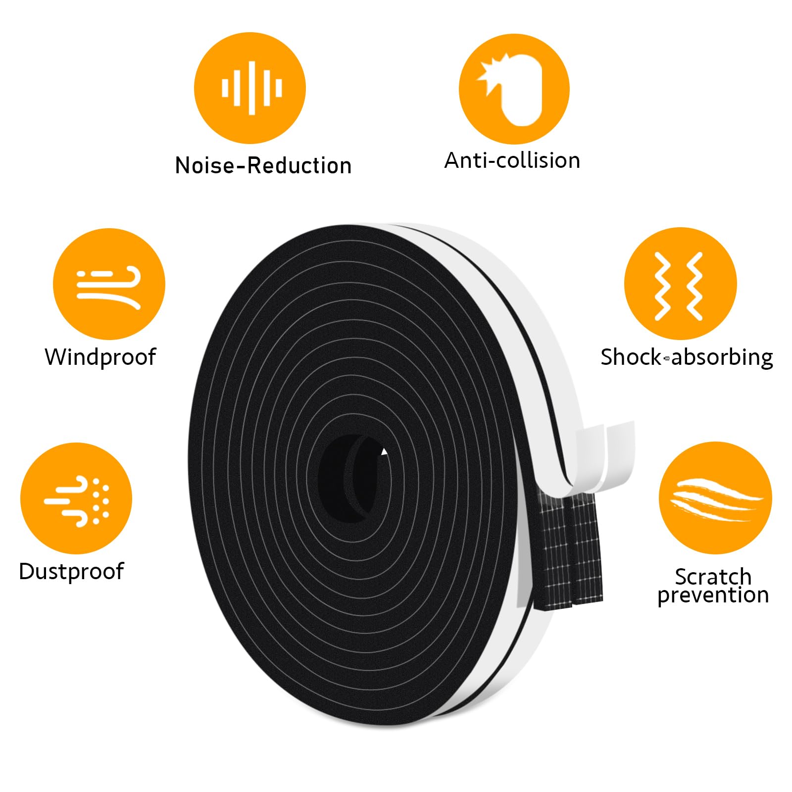 Strong Adhesive Weather Stripping Door Seal Strip (33 Foot)