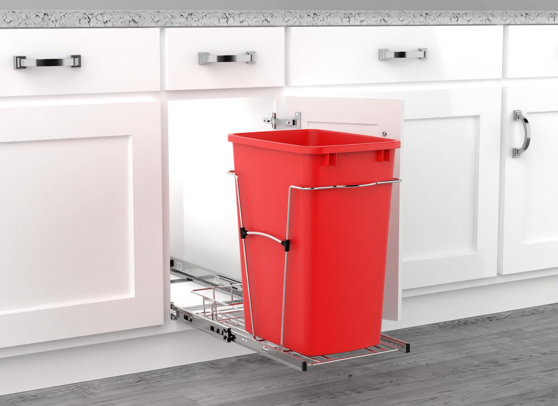Pullout Trash Can for Kitchen Cabinets 35 Qt Garbage Waste Recyling Bin with Full Extension Slides