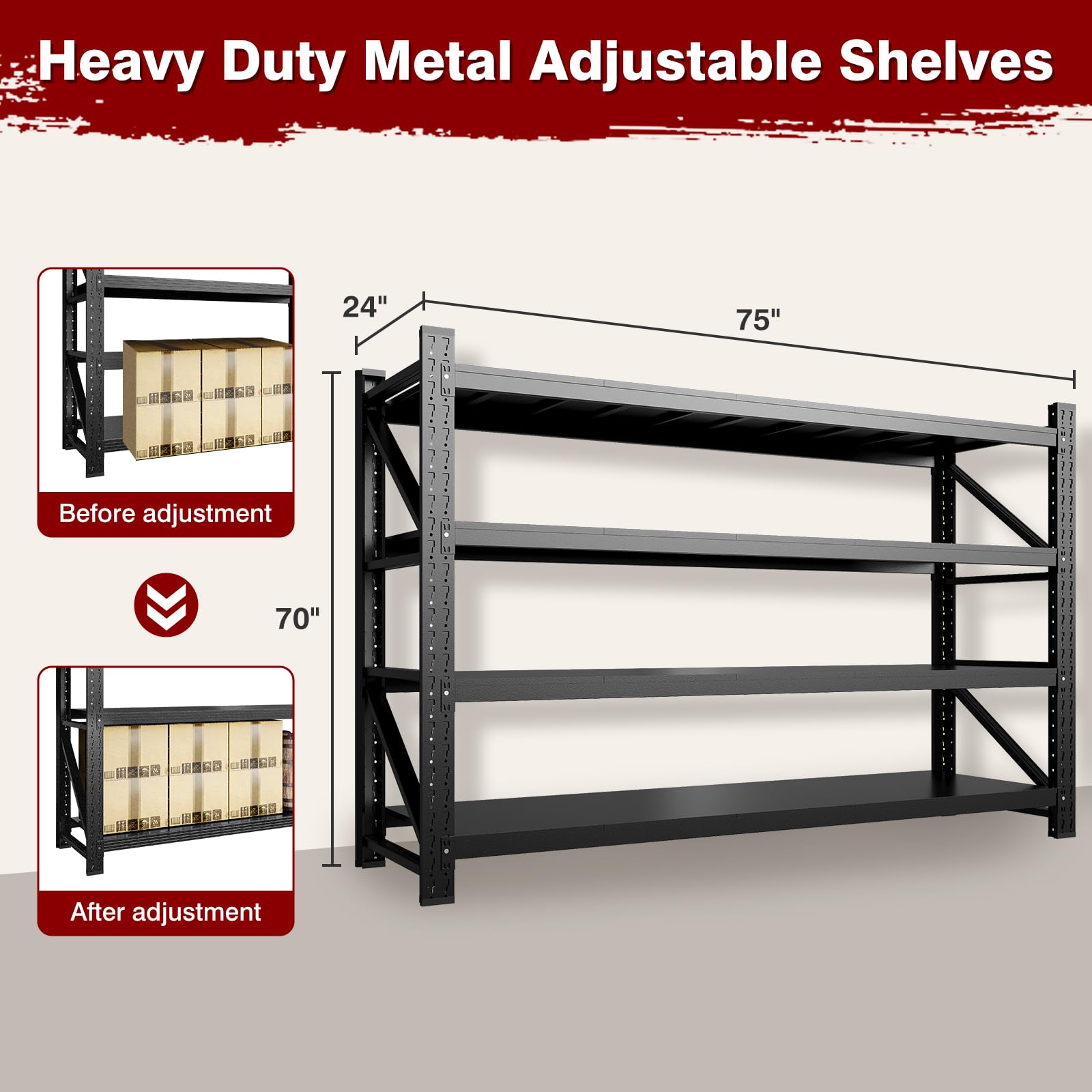 9000LBS Metal Steel Storage Shelves