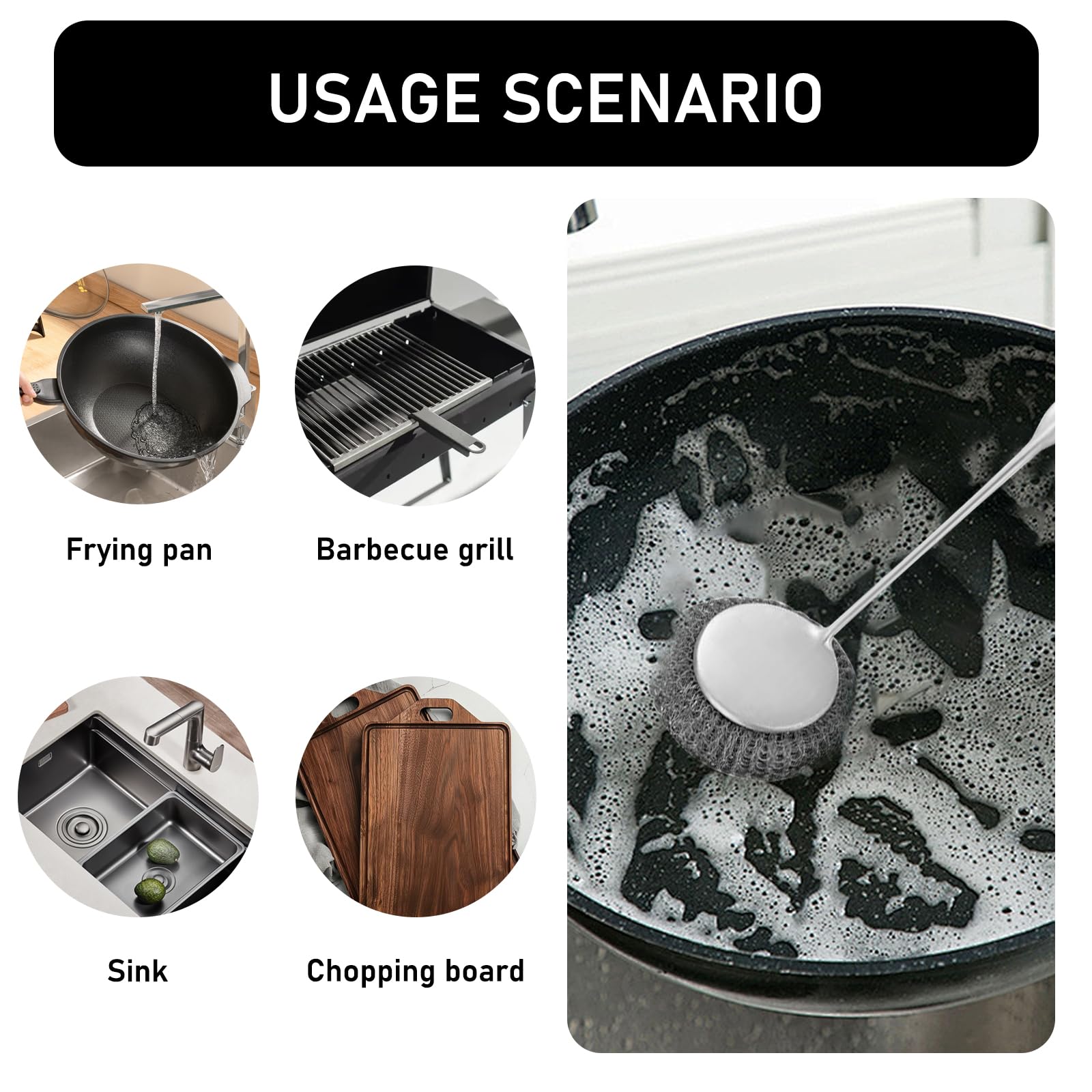 Stainless Steel Wool Metal Wire Scrubber Sponge Scouring Pads