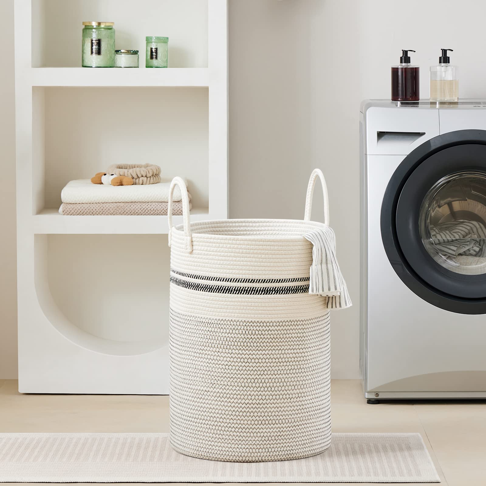 72L Tall Woven Laundry Basket Hamper