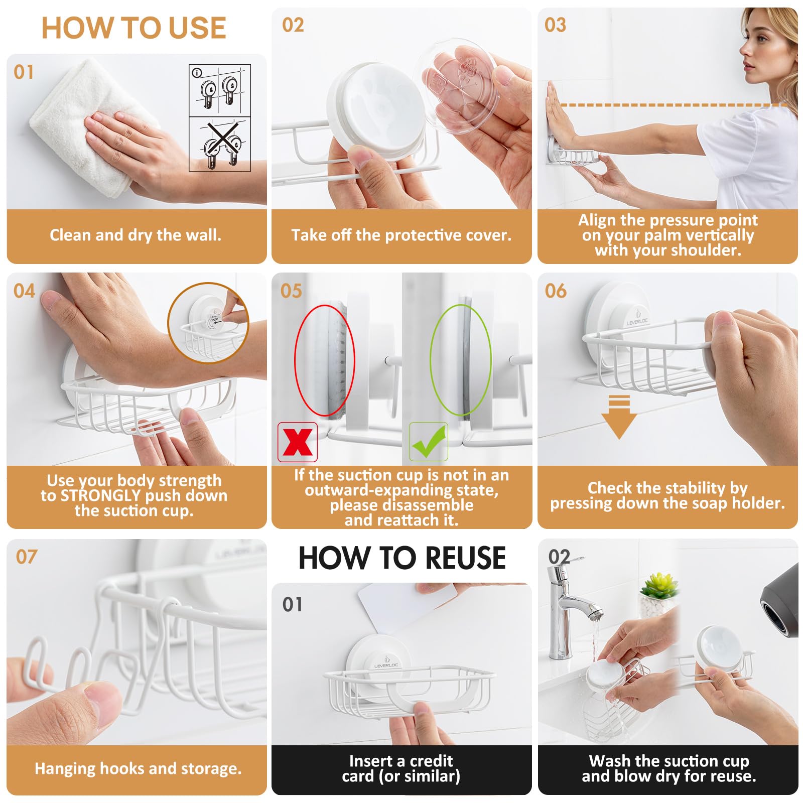 Bar Soap Holder with Hooks