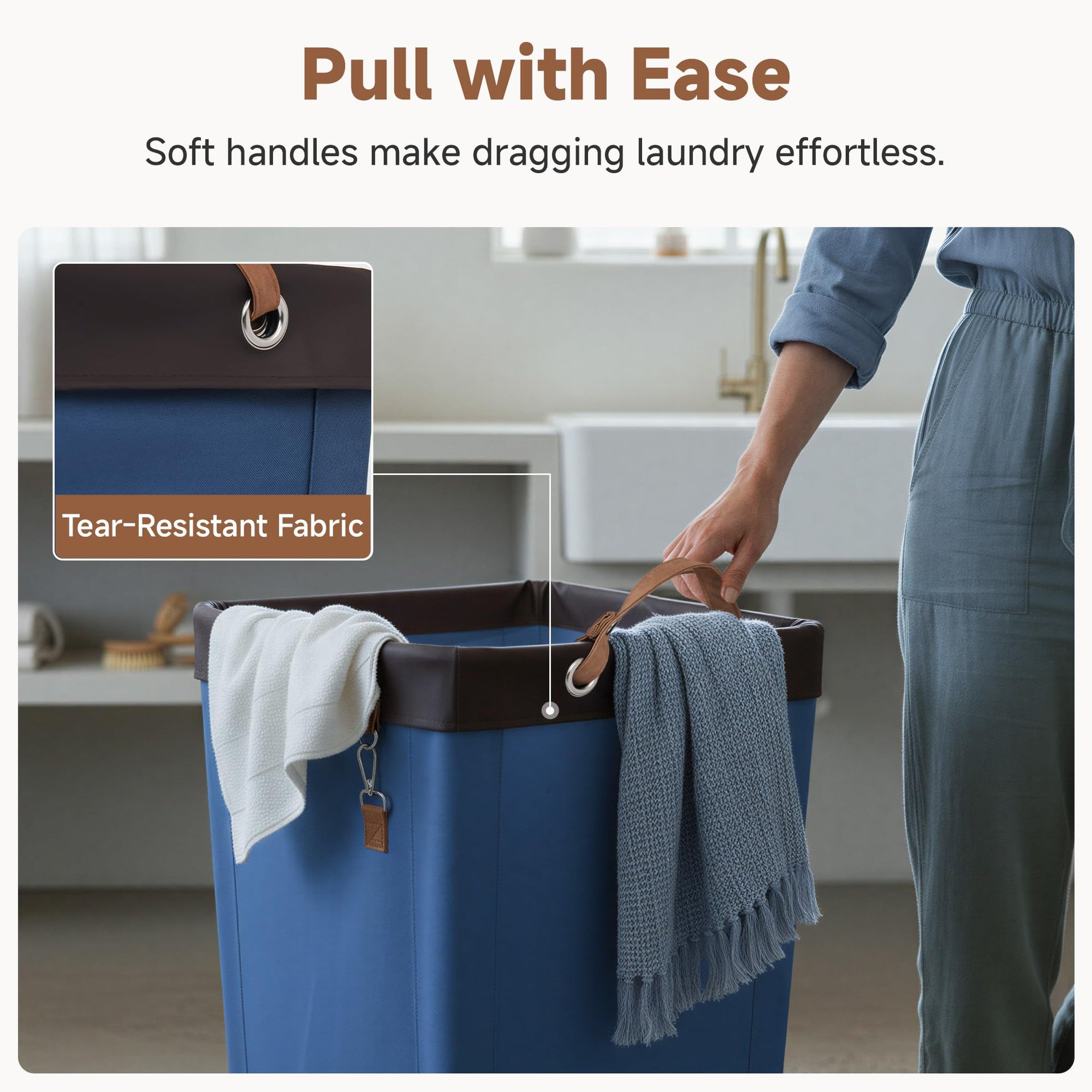 160L Laundry Basket with Wheels