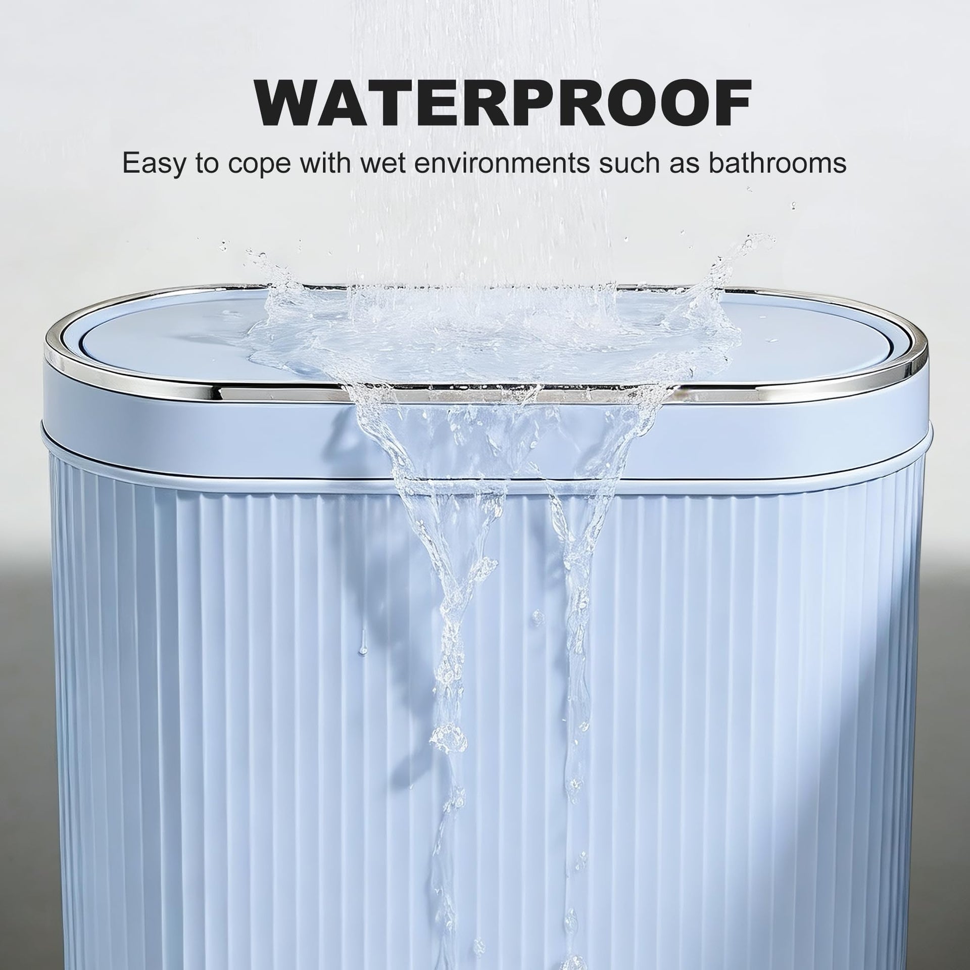 Bathroom Trash Can with Lid 3.1 Gallon Narrow Trash Can Small Plastic Trash Bin 12 Liter Rectangular Plastic Garbage Can with Press Type Lid for Bedroom Bathroom