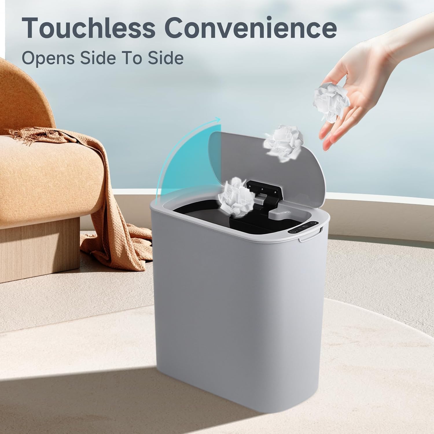 5 Gallon Automatic Bathroom Trash Can with Lid