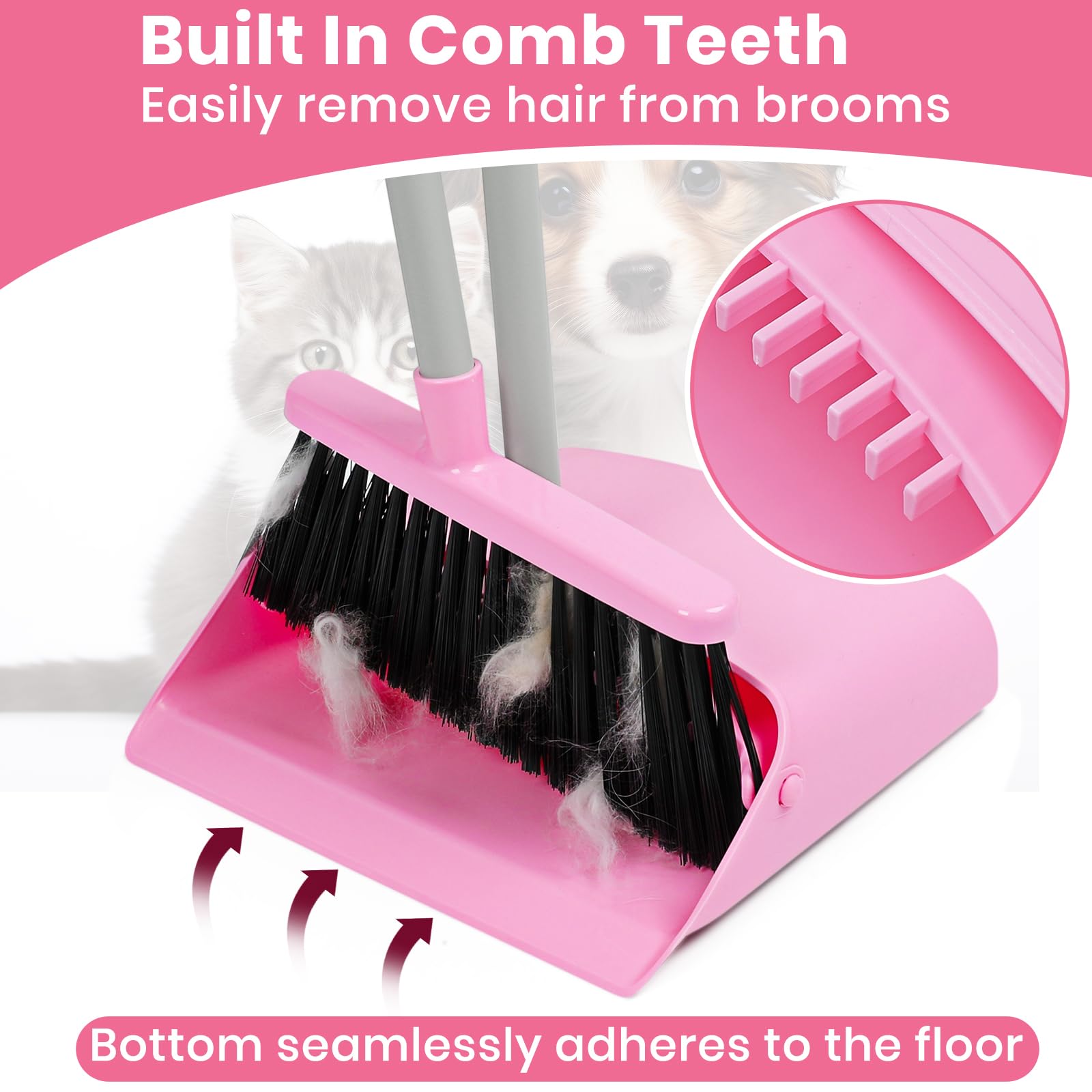 Pink Broom and Dustpan Set