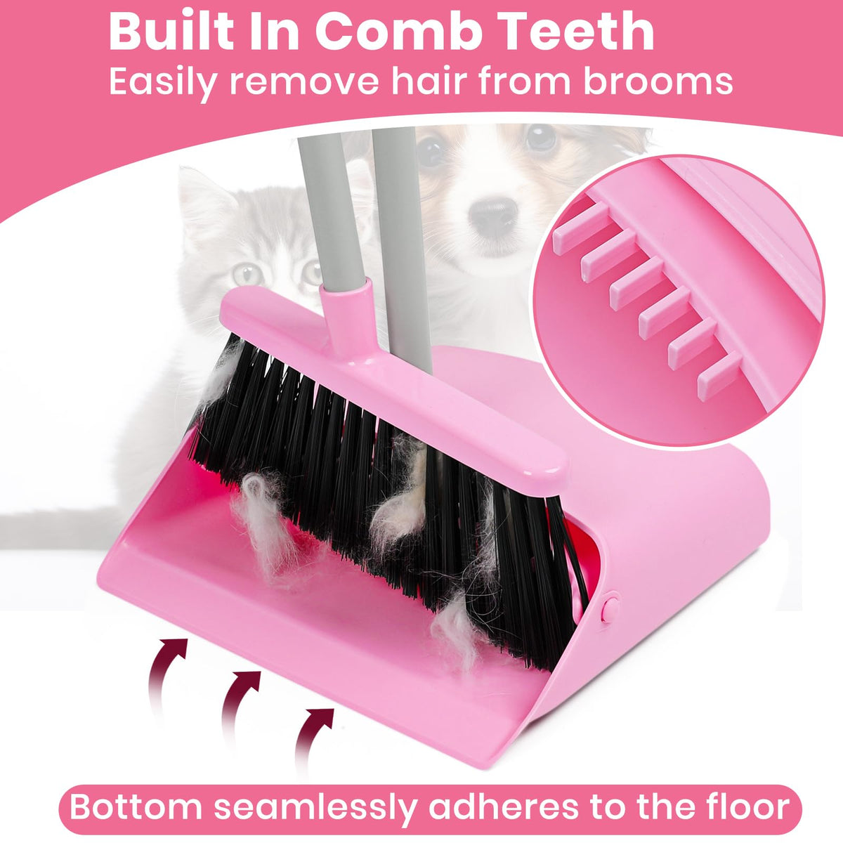 Pink Broom and Dustpan Set