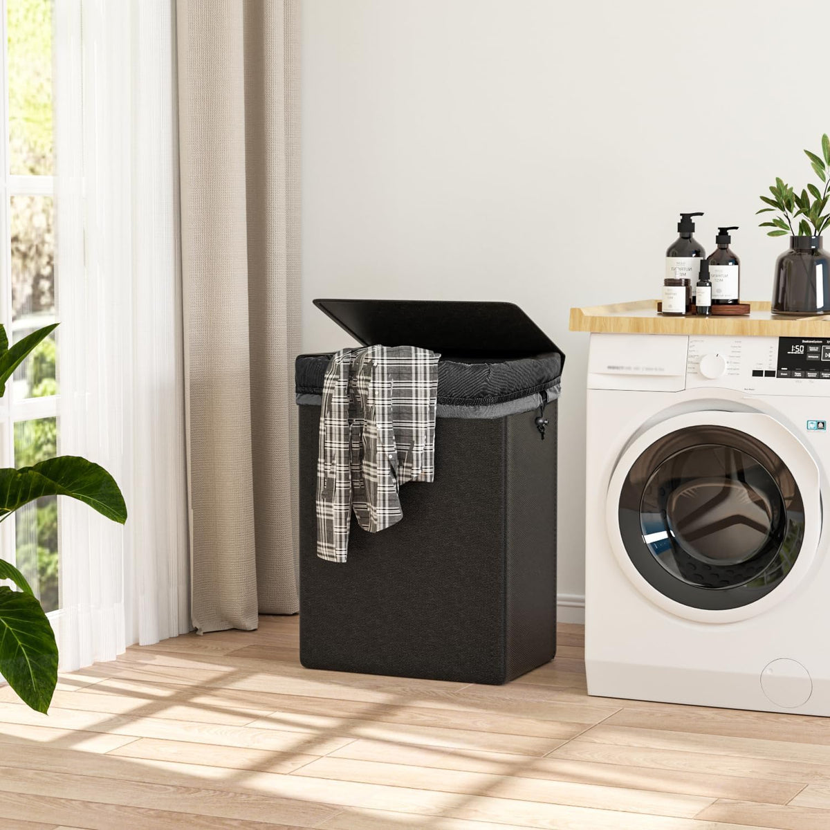 60L 2-in-1 Laundry Hamper with Waterproof Laundry Backpack