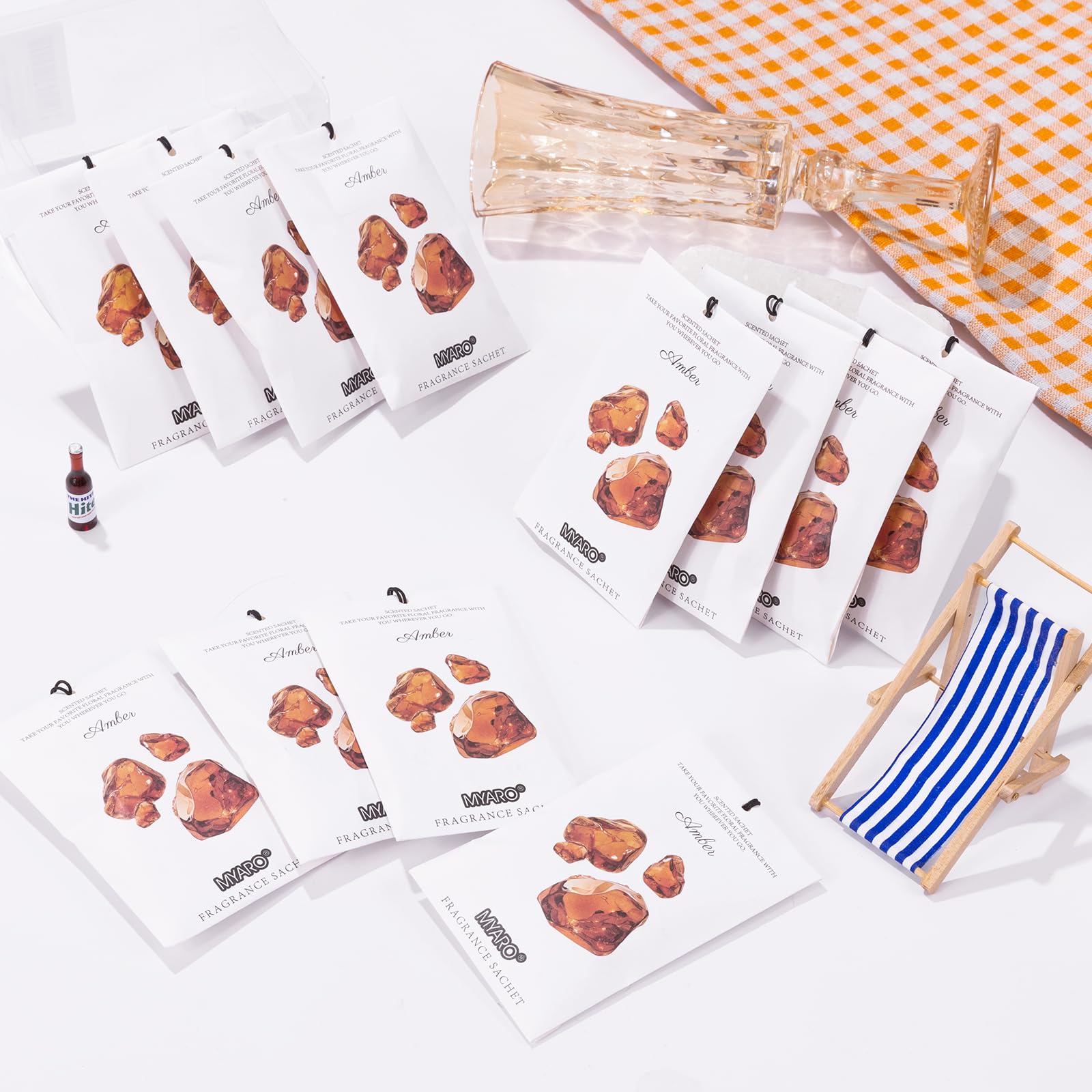 12 Pack Amber Scented Sachets
