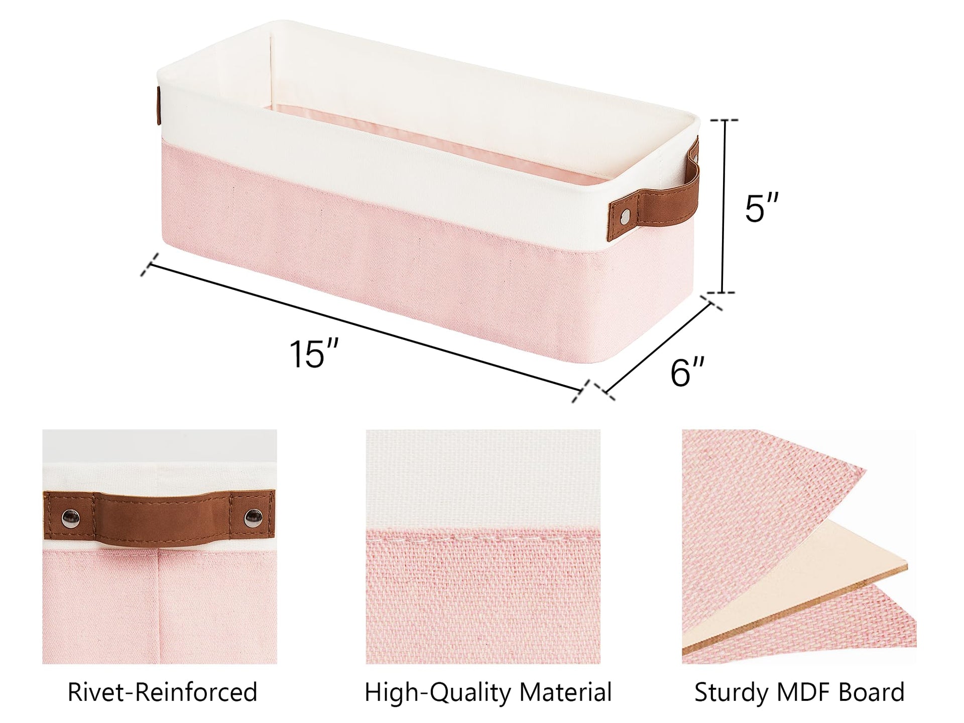 Narrow Fabric Storage Bins (2 Count)