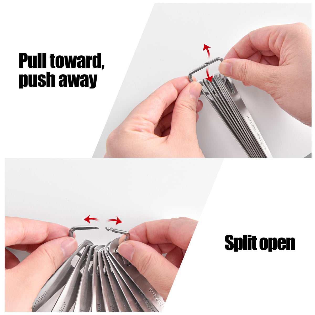 18 8 Stainless Steel Measuring Spoons with Engraved Metric (6 Count)