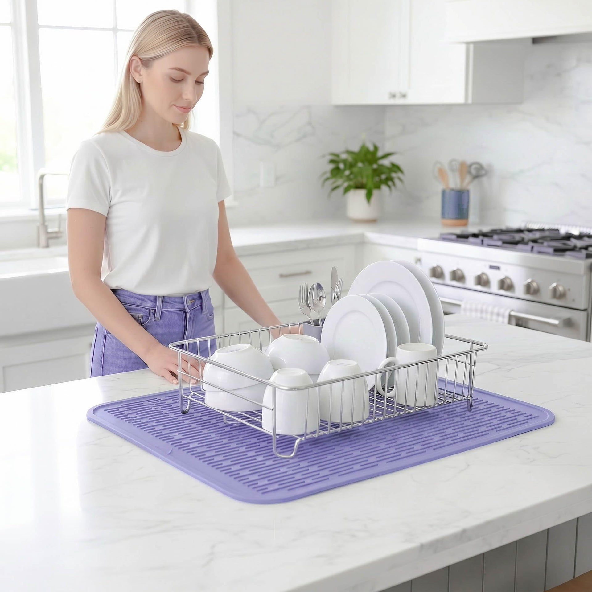 Silicone Dish Drying Mat for Multiple Usage