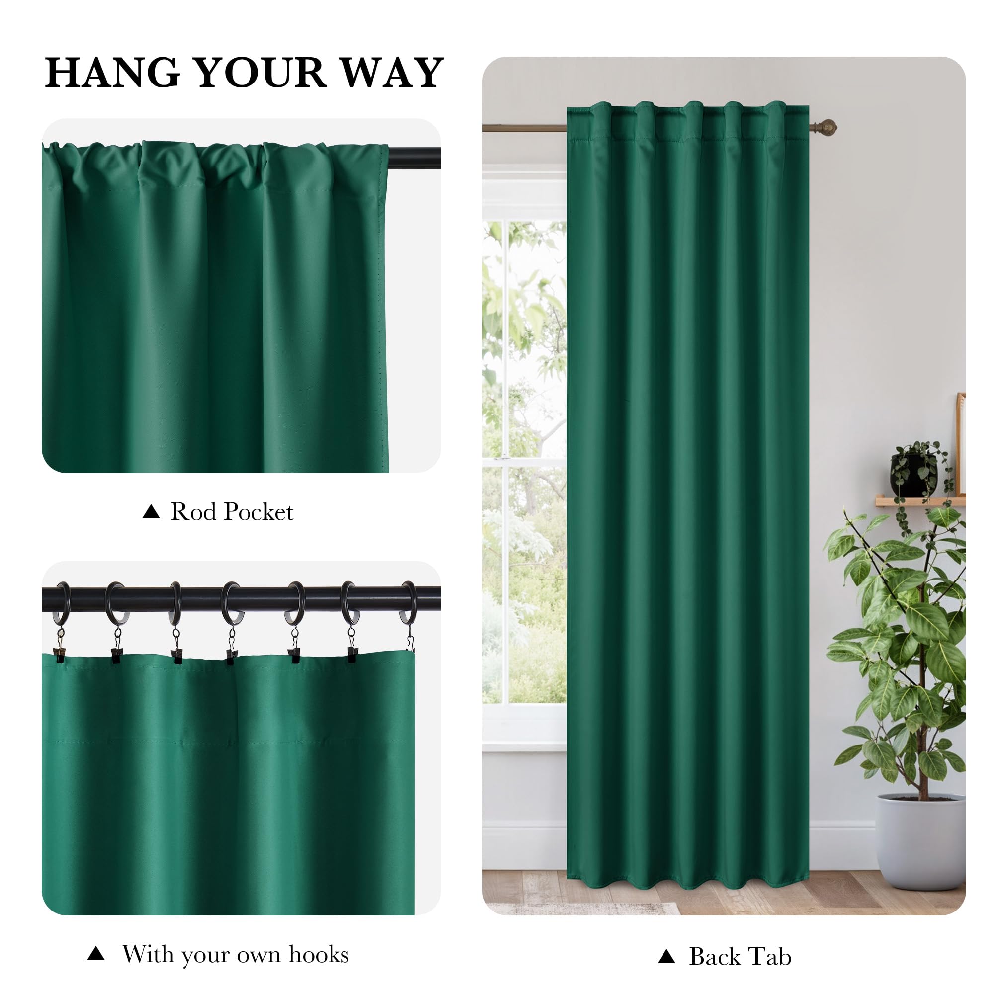 100% Blackout Short Curtains for Small Window (2 Count)