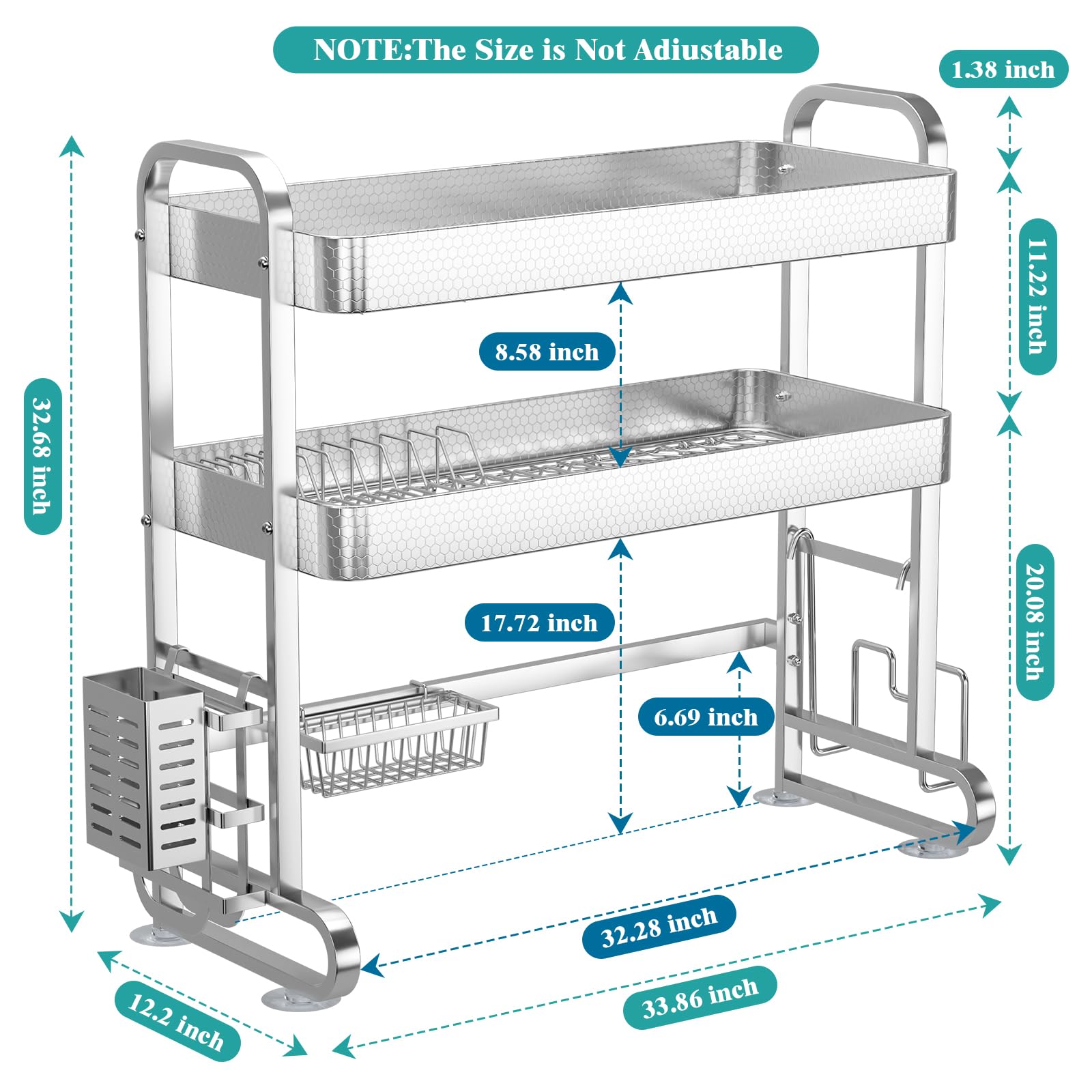 3 Tier Over The Sink Dish Drying Rack