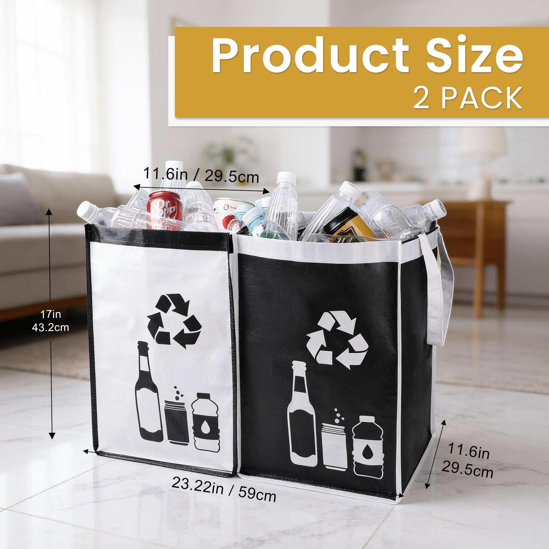 Recycle Waste Bag for Kitchen Home (2 Count)