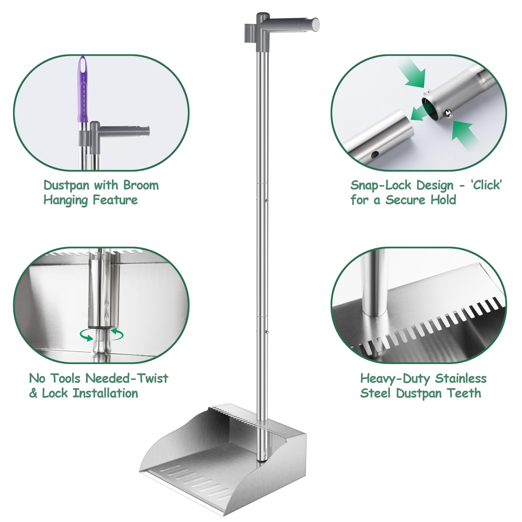 Dust Pans with Long Handle