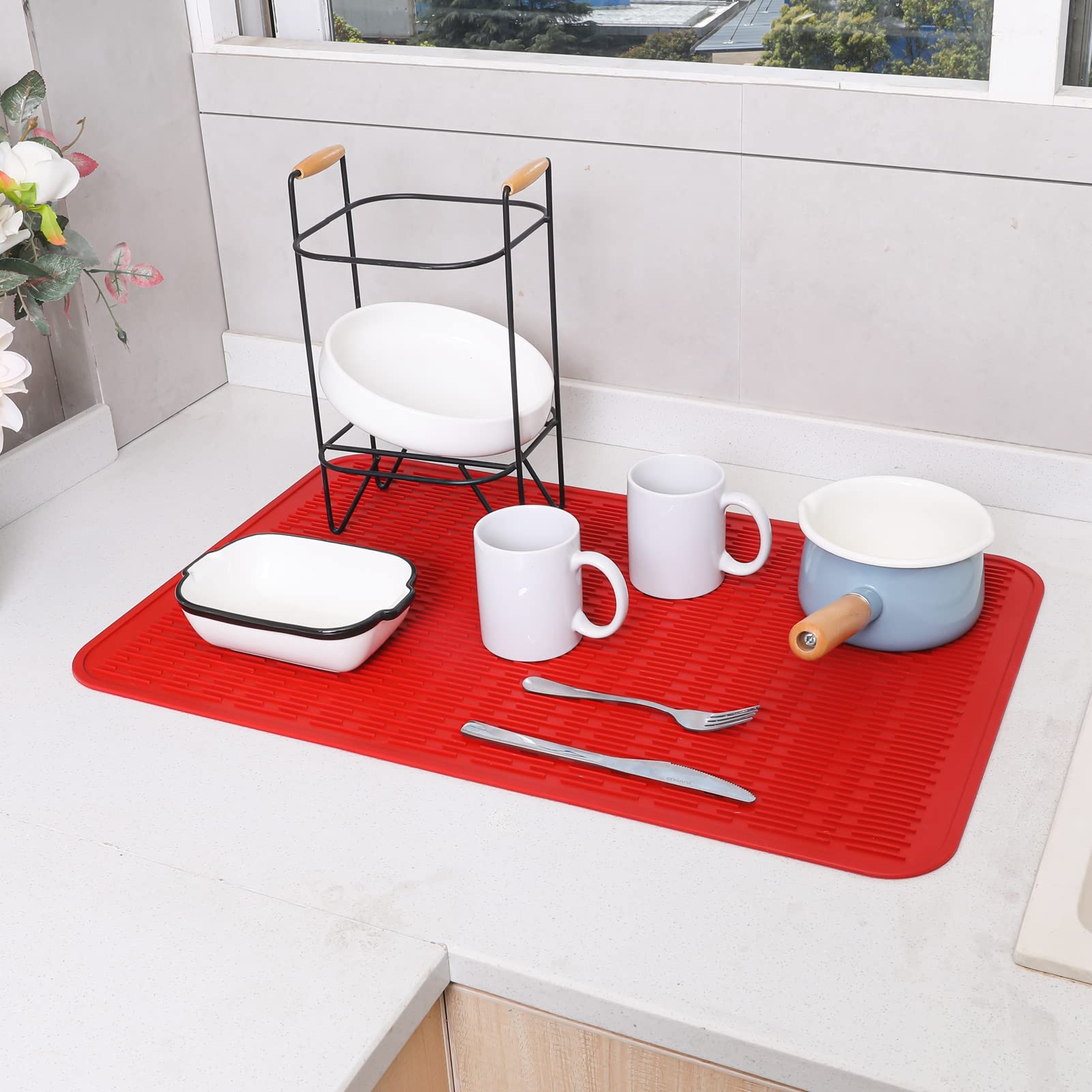 Silicone Dish Drying Mat for Multiple Usage