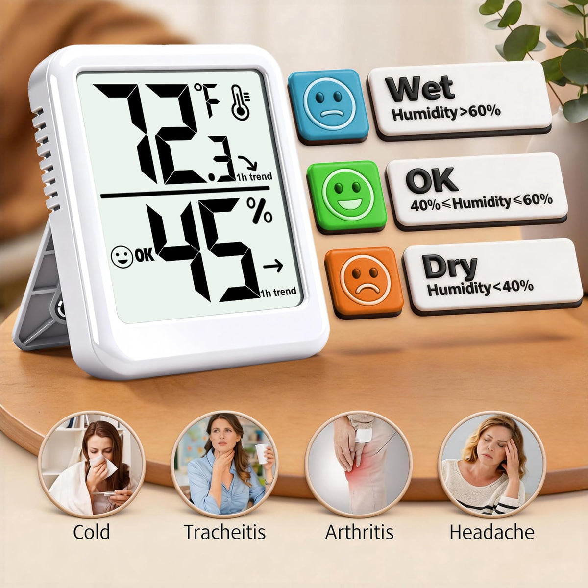 4 Pack Room Thermometer Indoor Hygrometer Humidity Gauge Meter