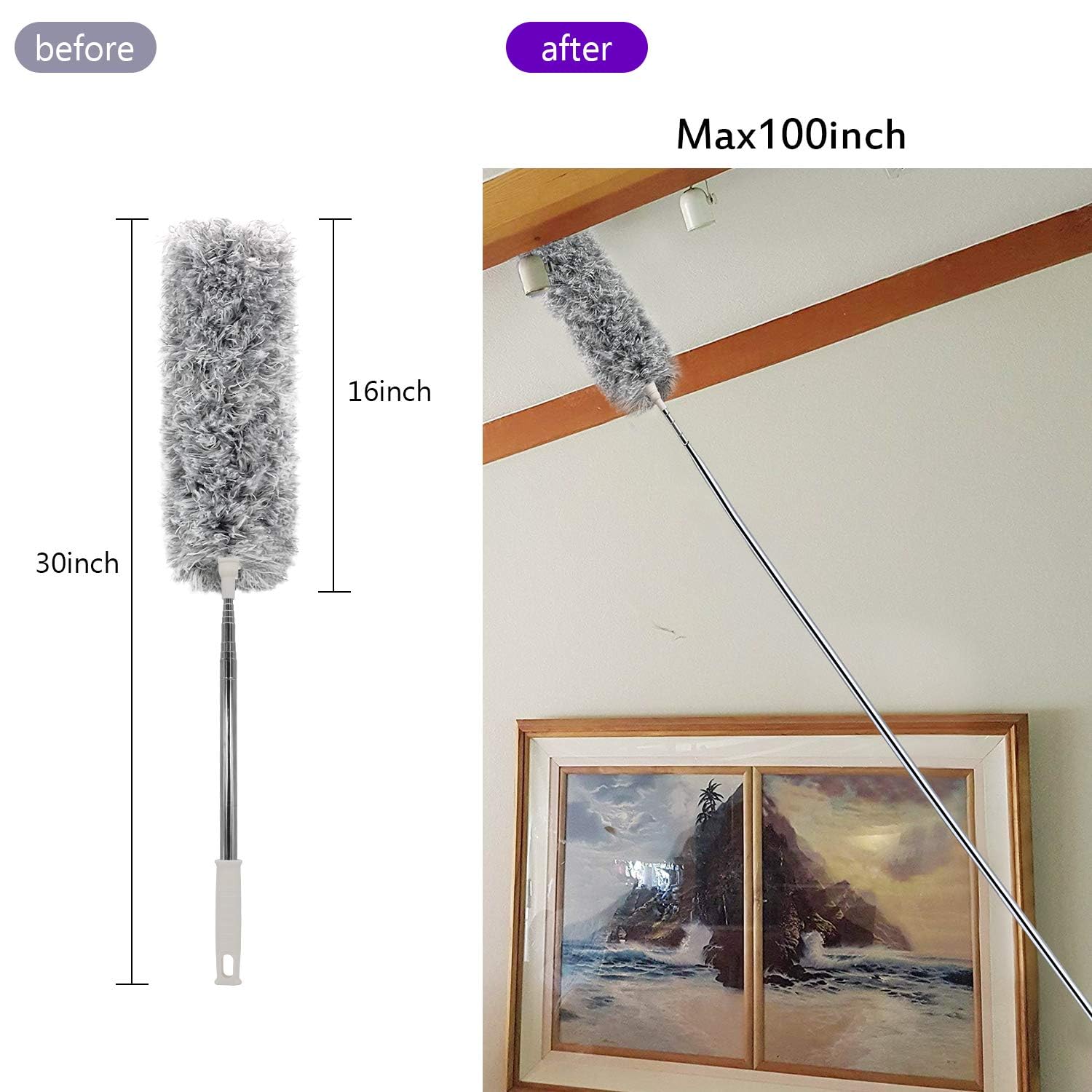 Microfiber Ceiling Fan Cleaner with 30