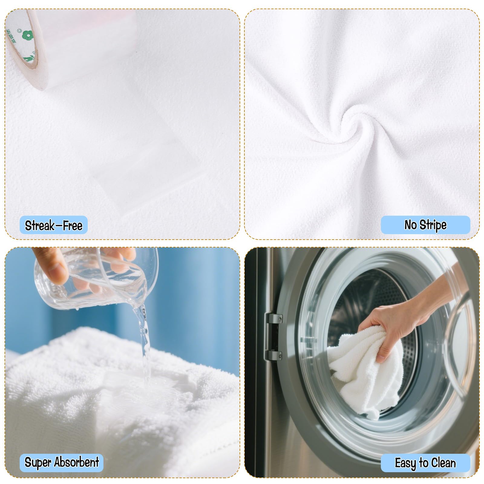 4 Pack Extra Large Microfiber Cleaning Cloths 20"x30" (4 Count)