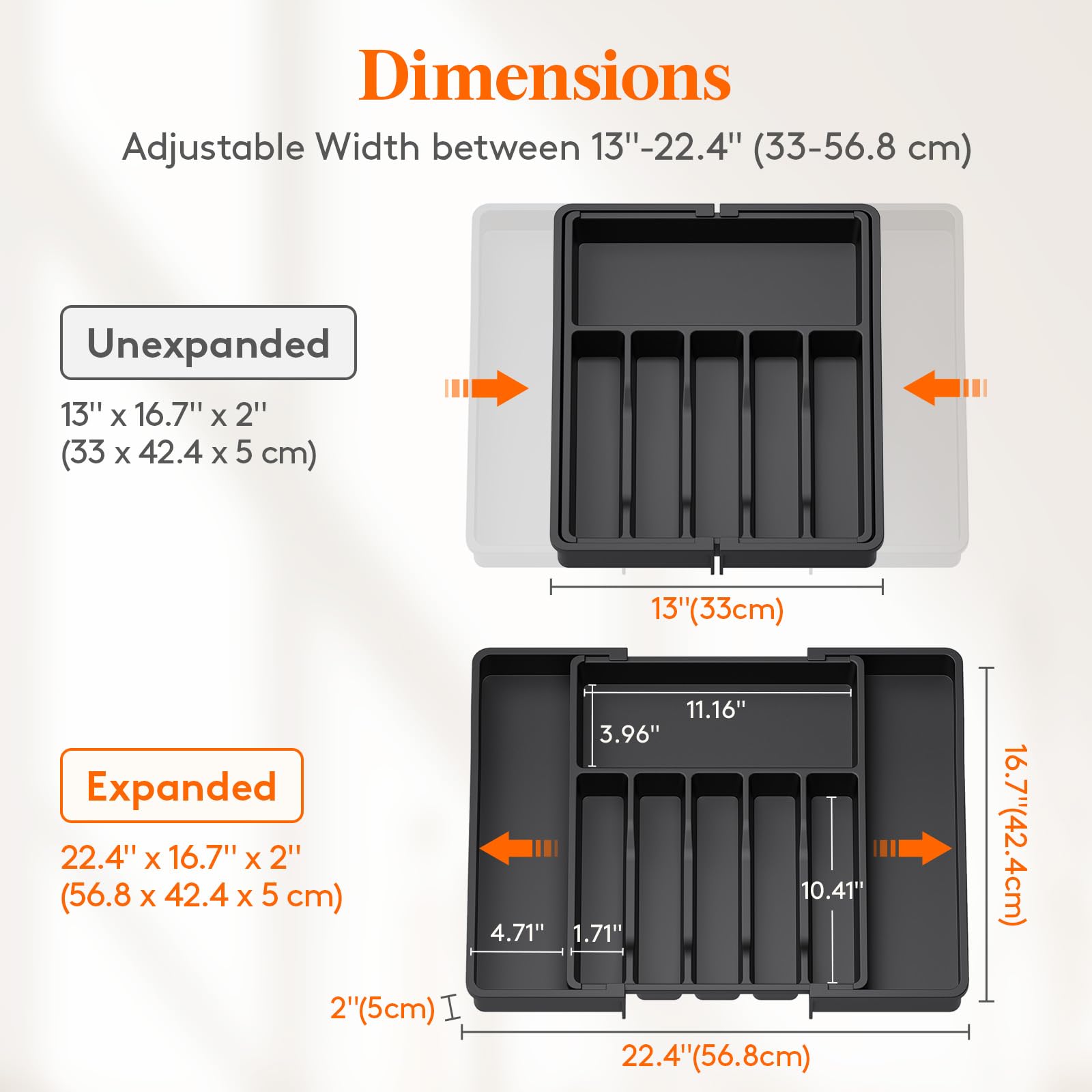 Extra Large Silverware Drawer Organizer