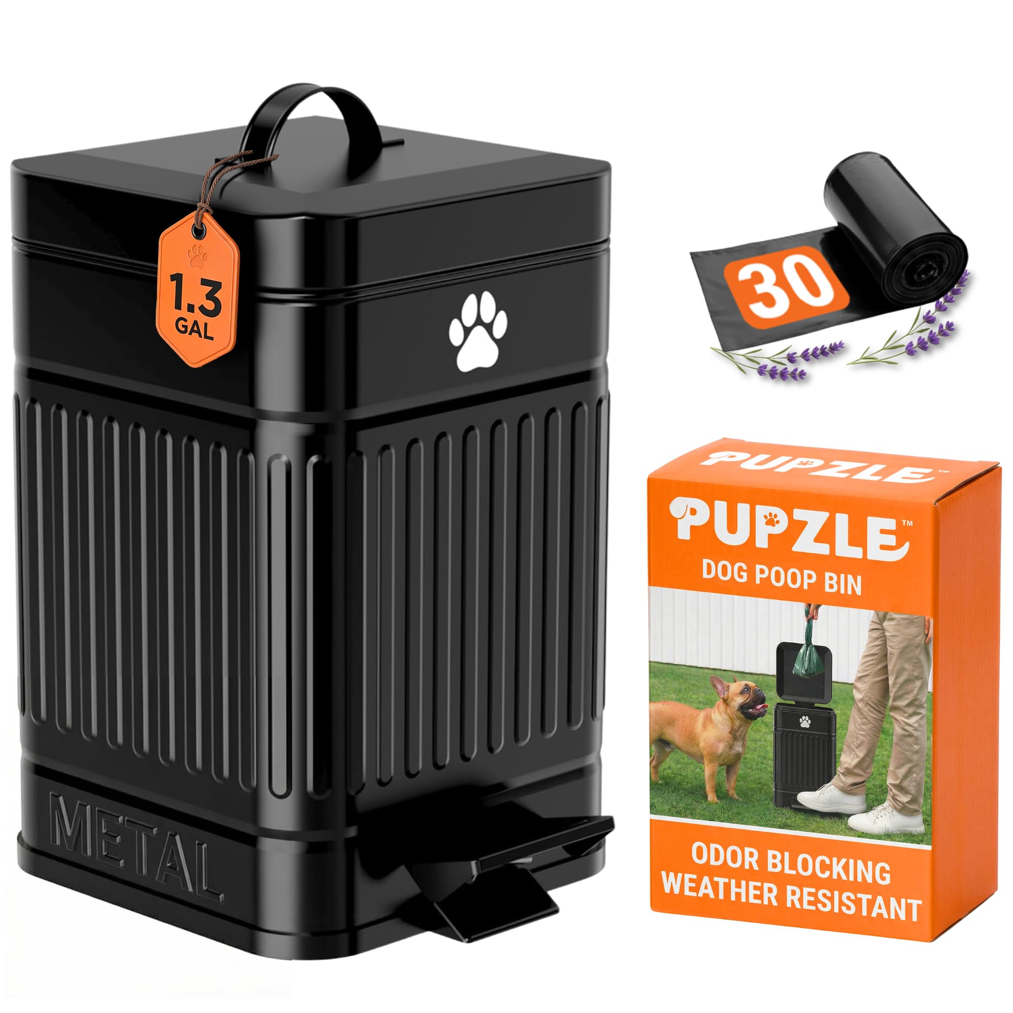 Dog Poop Trash Can Outside (30 Count)