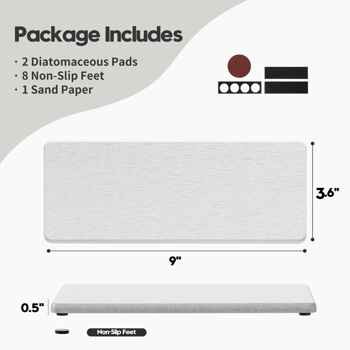 2PCS Beige Bathroom Sink Vanity Trays (2 Count)